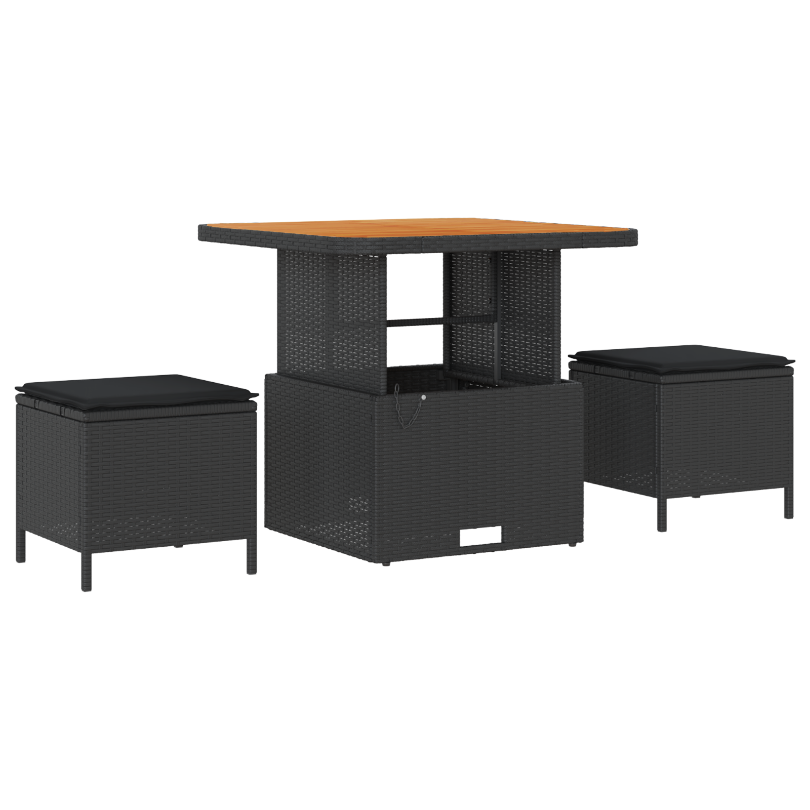 vidaXL 13-delige Tuin Sofa Set met Kussens Zwart Poly Rattan Acacia