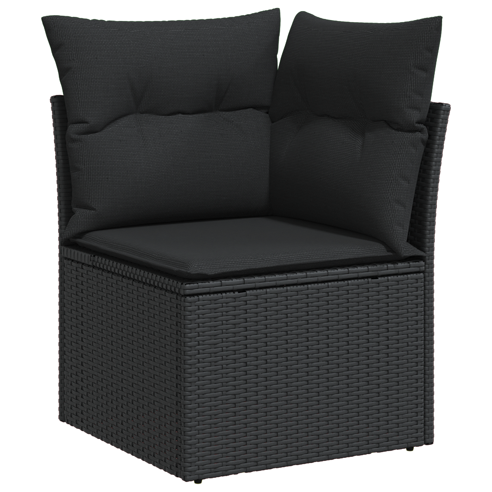 vidaXL 12-delige Tuin Sofa Set met Kussens Zwart Poly Rattan Acacia