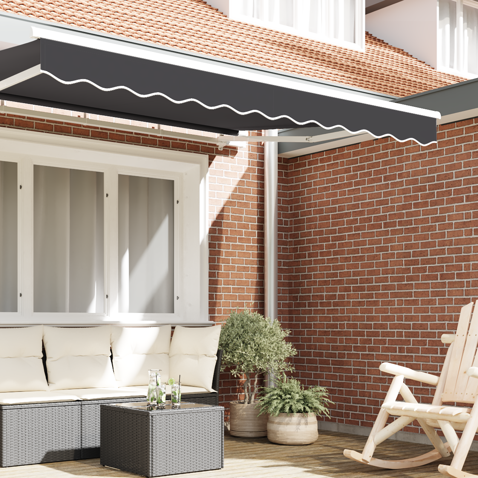 vidaXL Luifelrand voor 2.5 m Frame Anthraciet 2.3x0.2 m