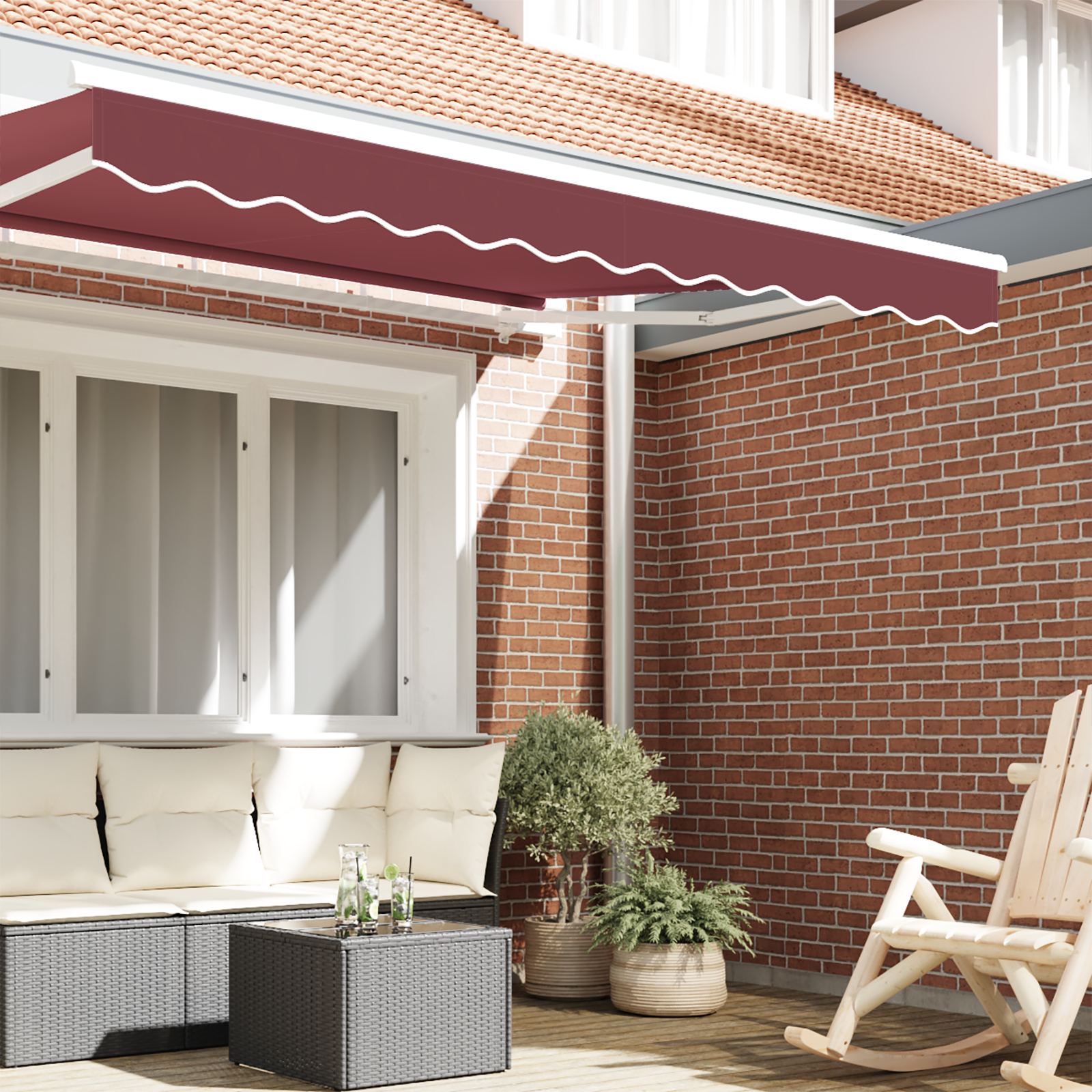 vidaXL Luifel Valance voor 2.5 m Frame Bordeauxrood 2.3x0.2 m
