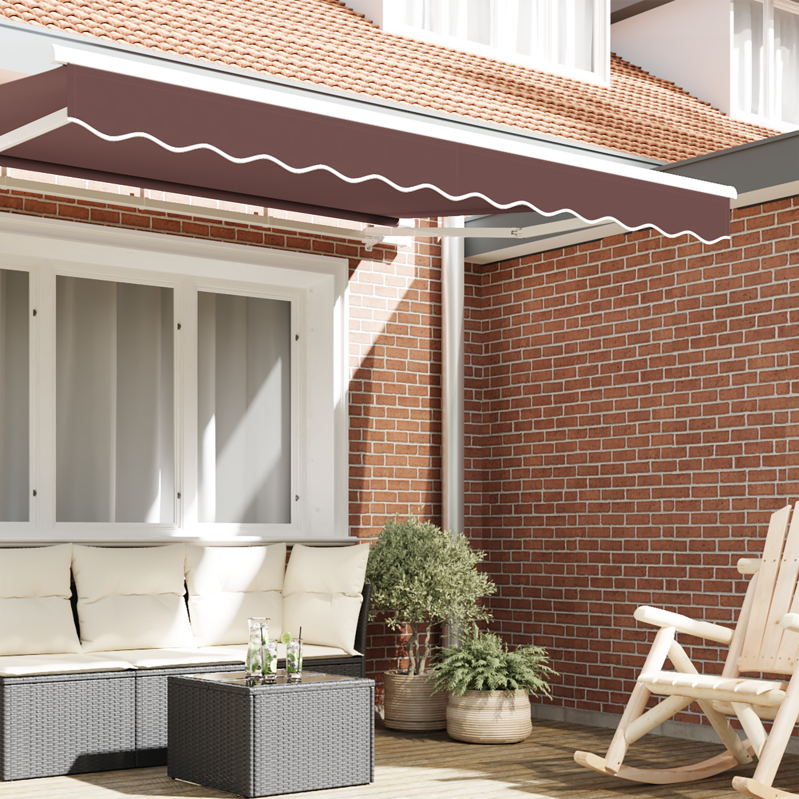 vidaXL Luifel Valance voor 2.5m Frame Bruin 2.3x0.2m