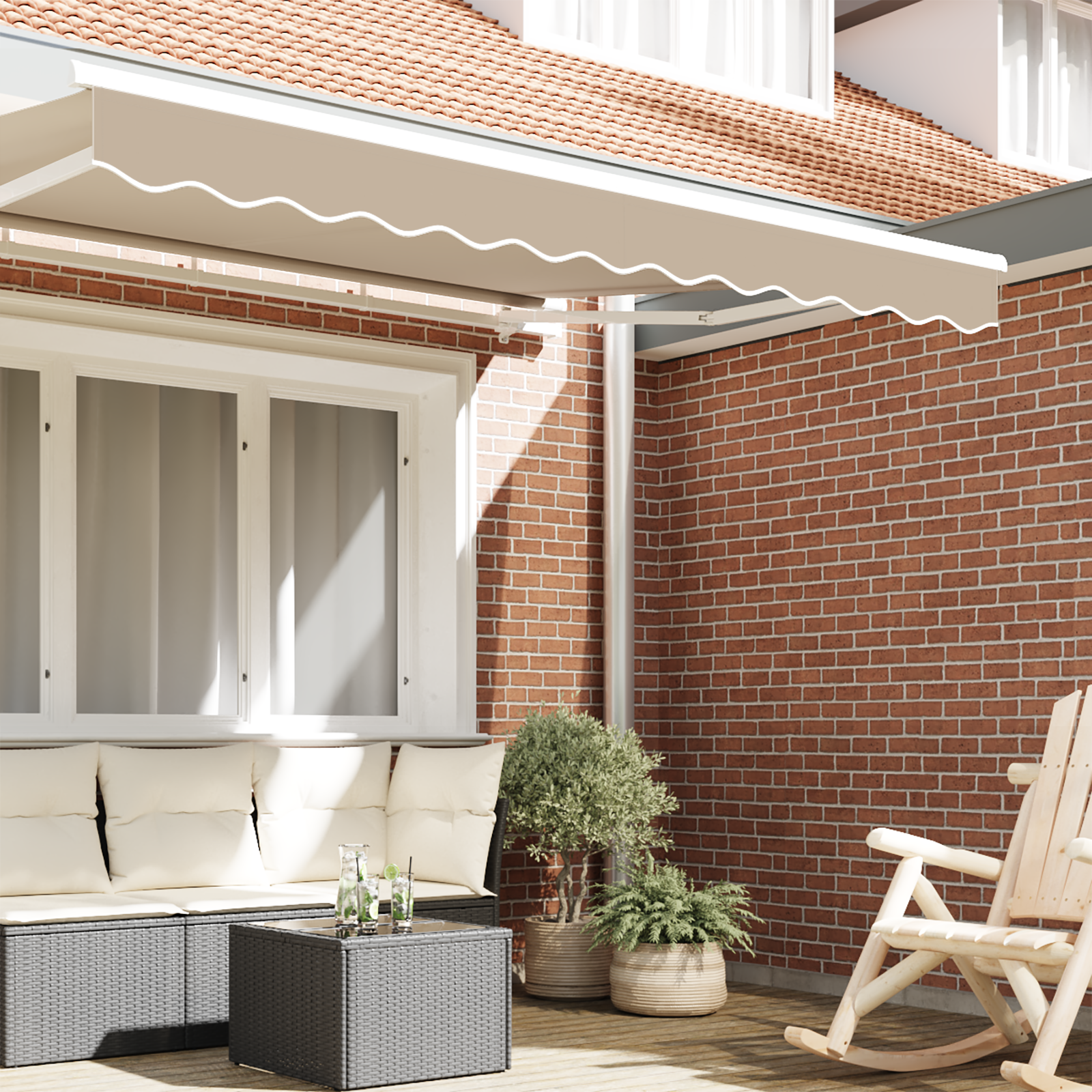 vidaXL luifelrand voor 2.5 m frame beige 2.3x0.2 m