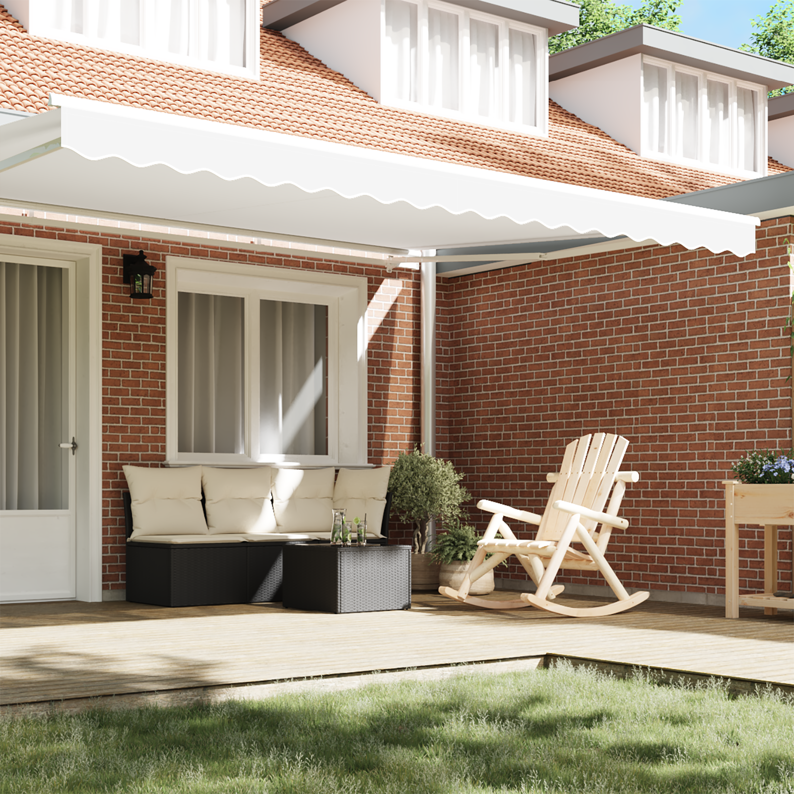 vidaXL luifel valance voor 4,5 m frame Wit 4,3x0,2 m