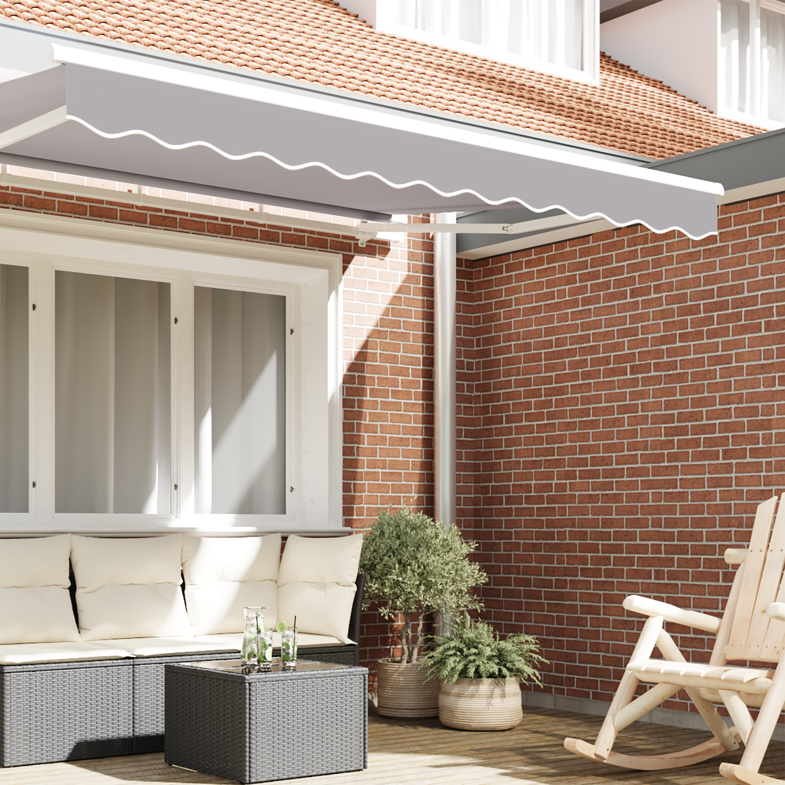 vidaXL Luifeldoek voor 2.5 m Frame Lichtgrijs 2.3x0.2 m