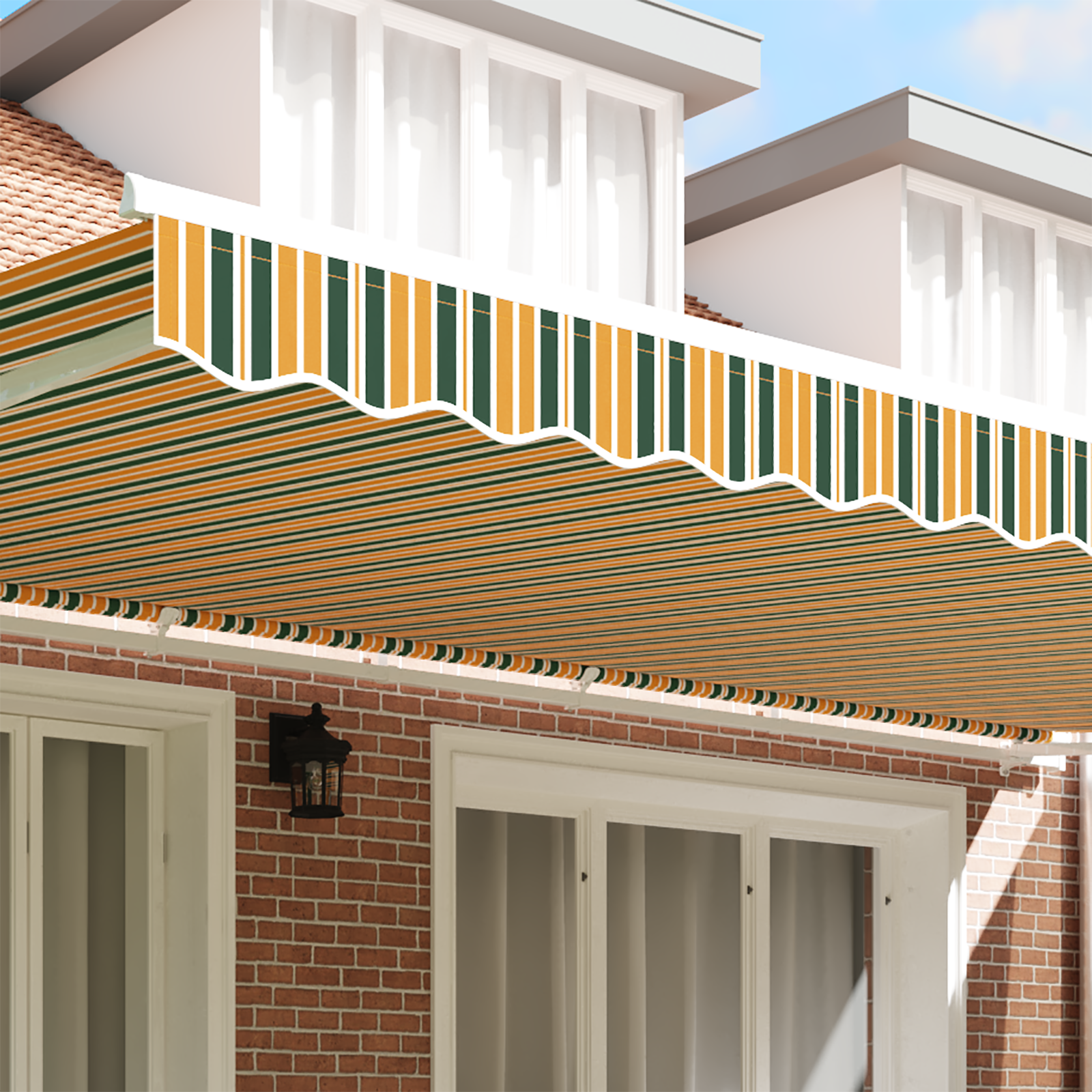 vidaXL Luifelrand voor 6 m Frame Groen en Geel 5.8x0.2 m