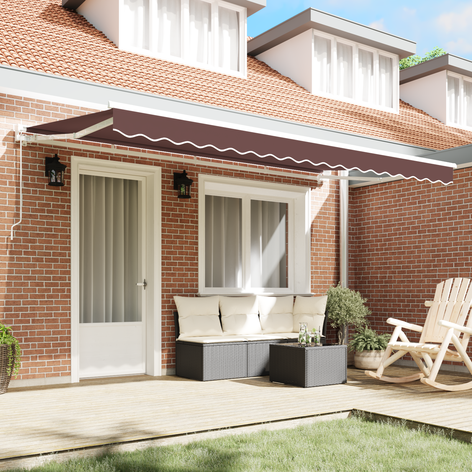 vidaXL Vervangend Luifeldoek voor 4x2 m Frame Bruin
