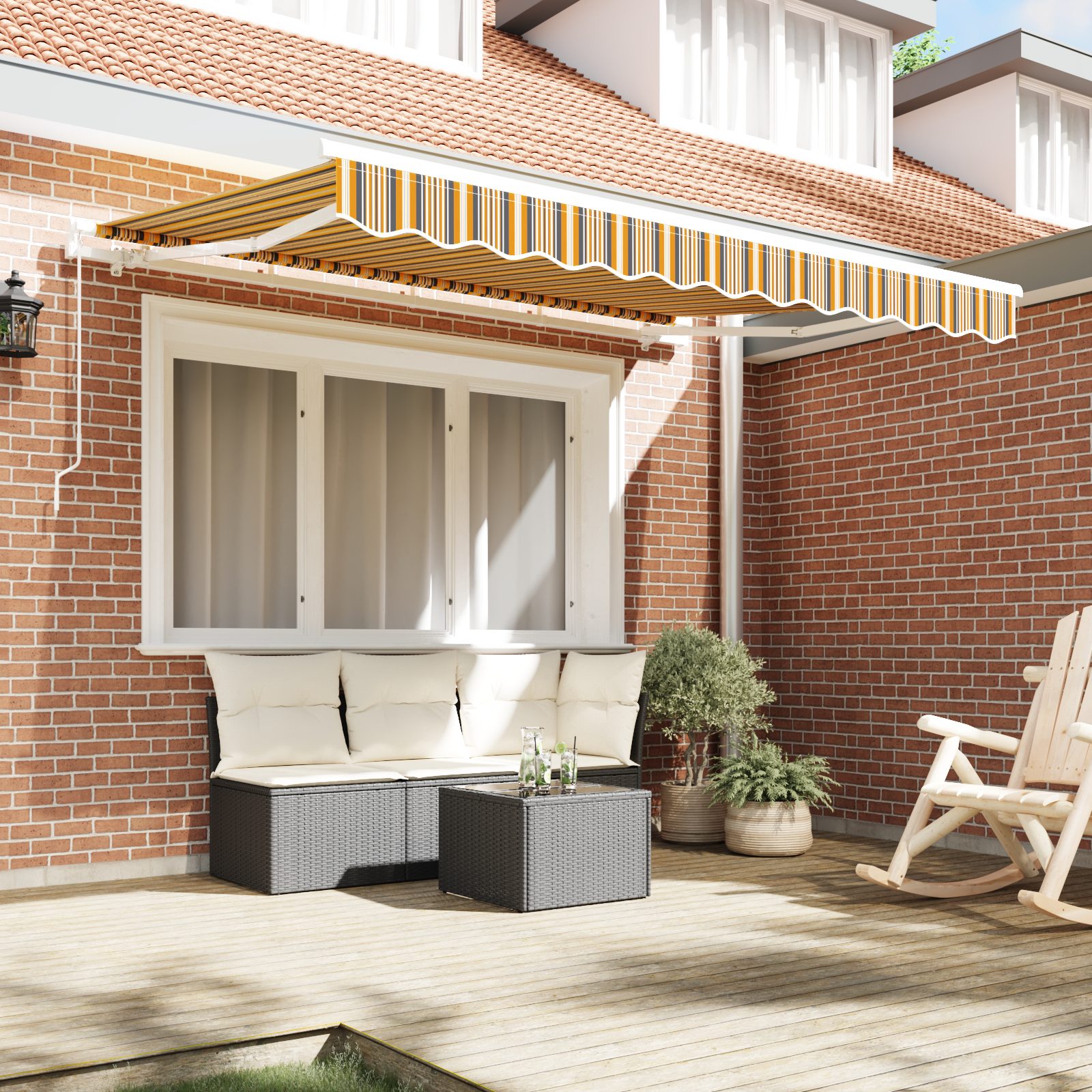 vidaXL Vervangingsstof voor Luifel voor 3.5x2 m Frame Multicolor Streep