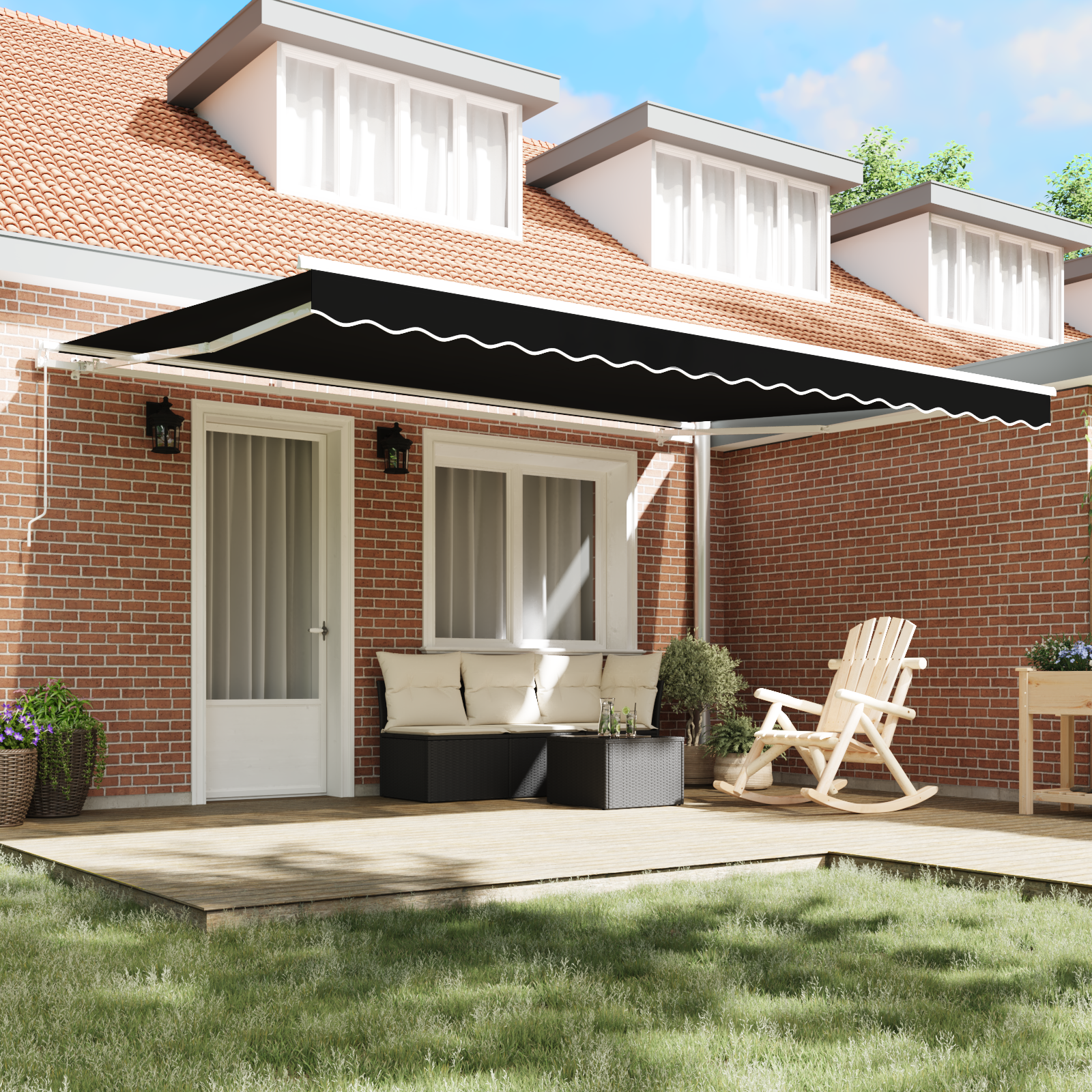 vidaXL Luifel Vervangstof voor 4.5x3 m Frame Zwart