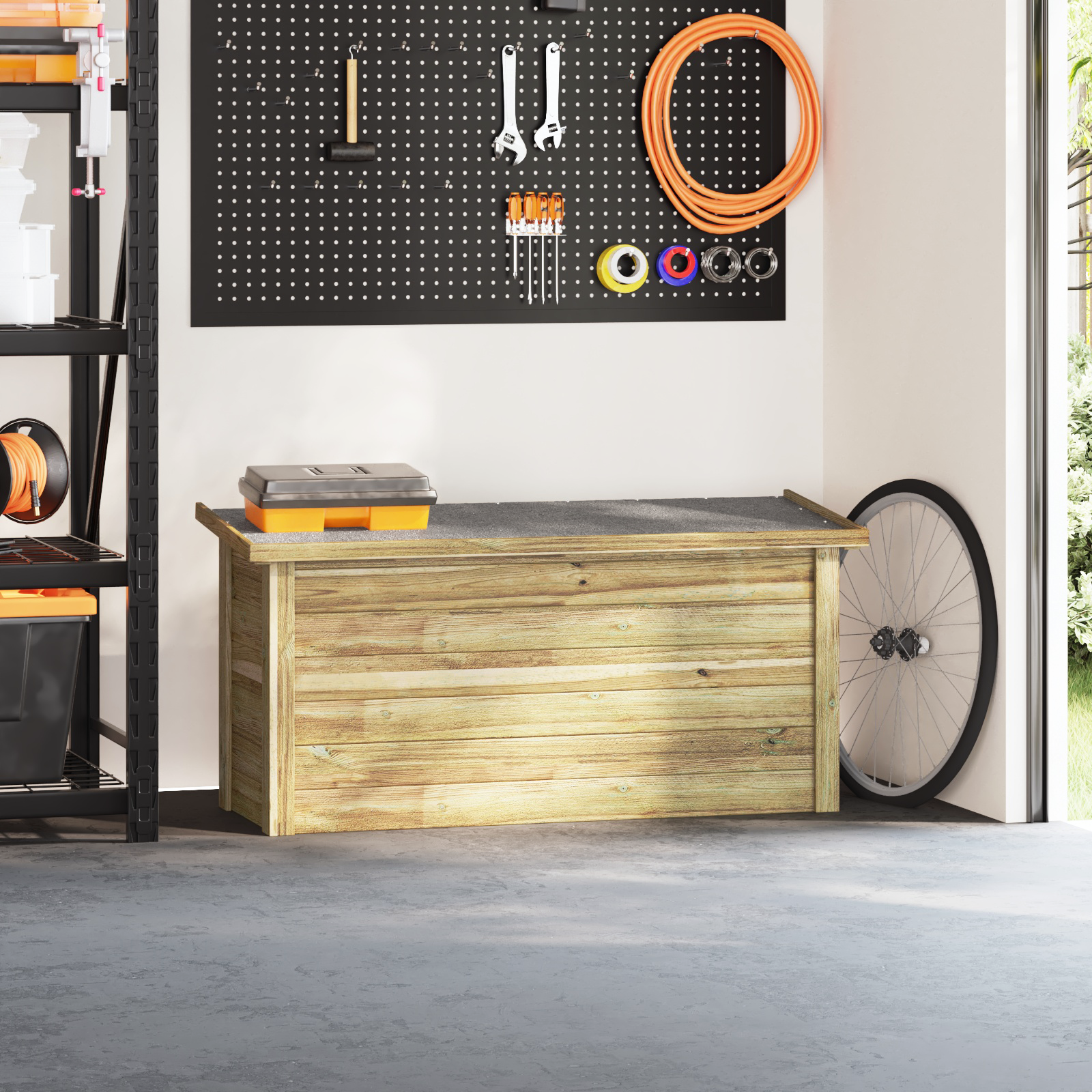 vidaXL Opslagdoos 44x119x57 cm Geïmpregneerd Hout