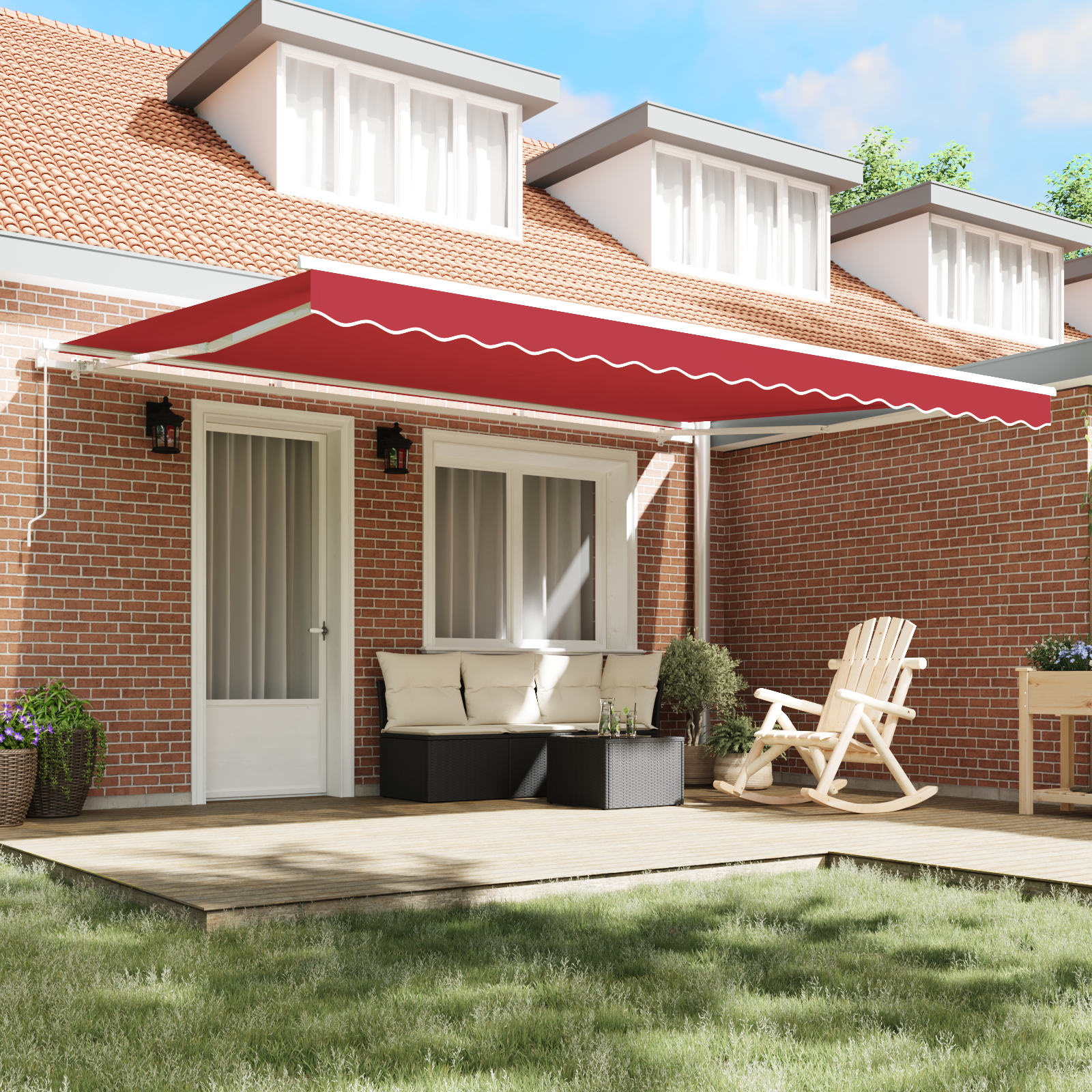 vidaXL Luifel Vervangstof voor 4.5x3.5 m Frame Rood