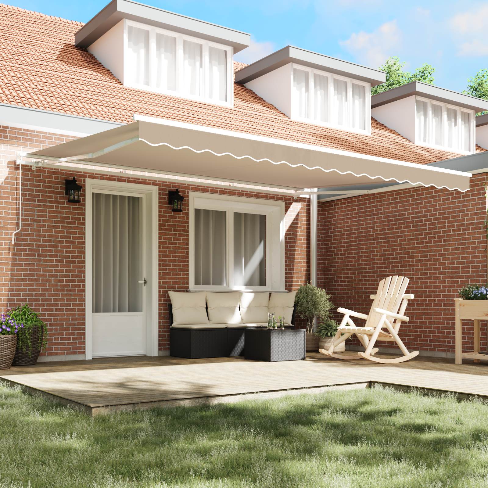 vidaXL Vervangingsstof voor Luifel voor 4.5x3 m Frame Beige
