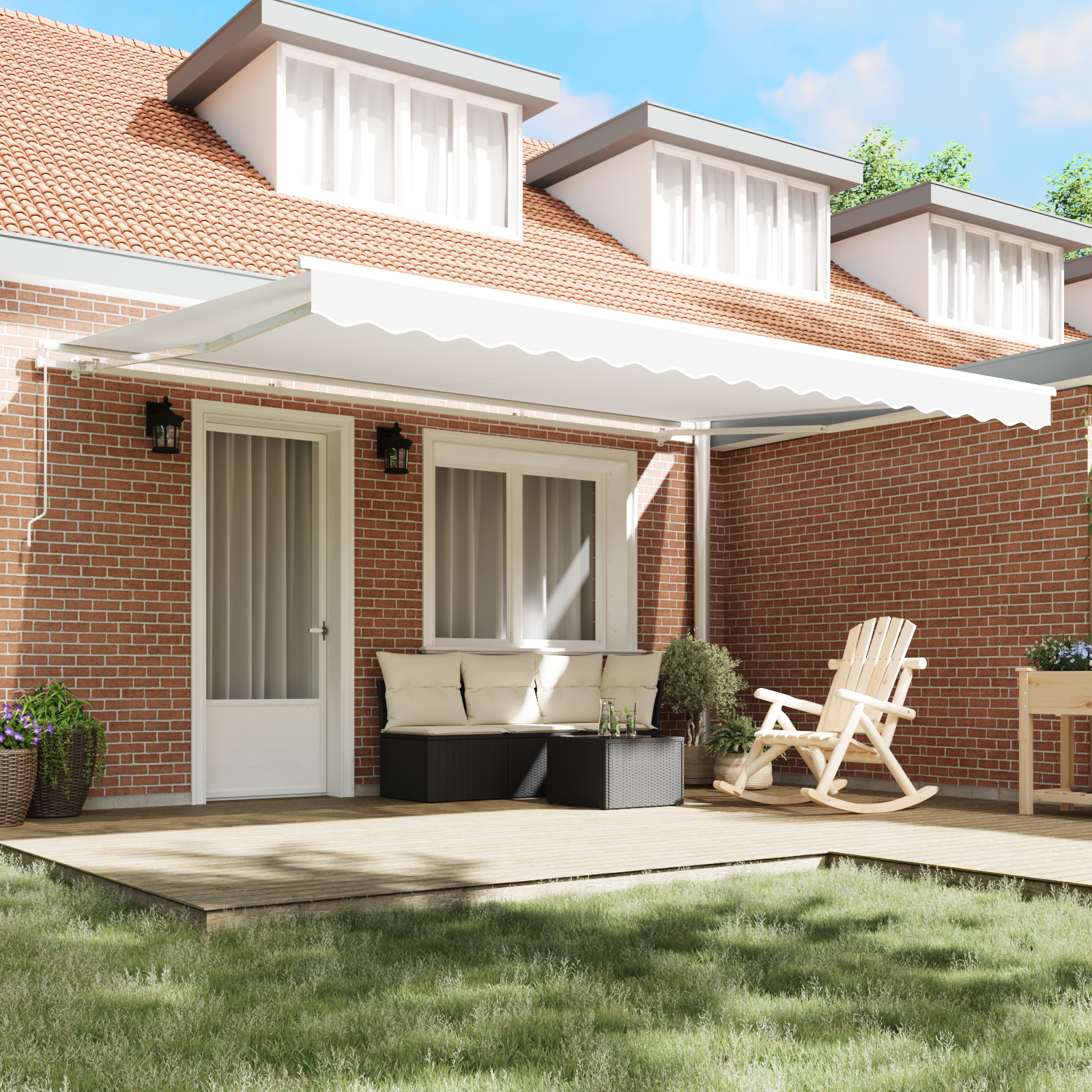 vidaXL Luifel vervangingsstof voor 4.5x3.5 m frame Wit