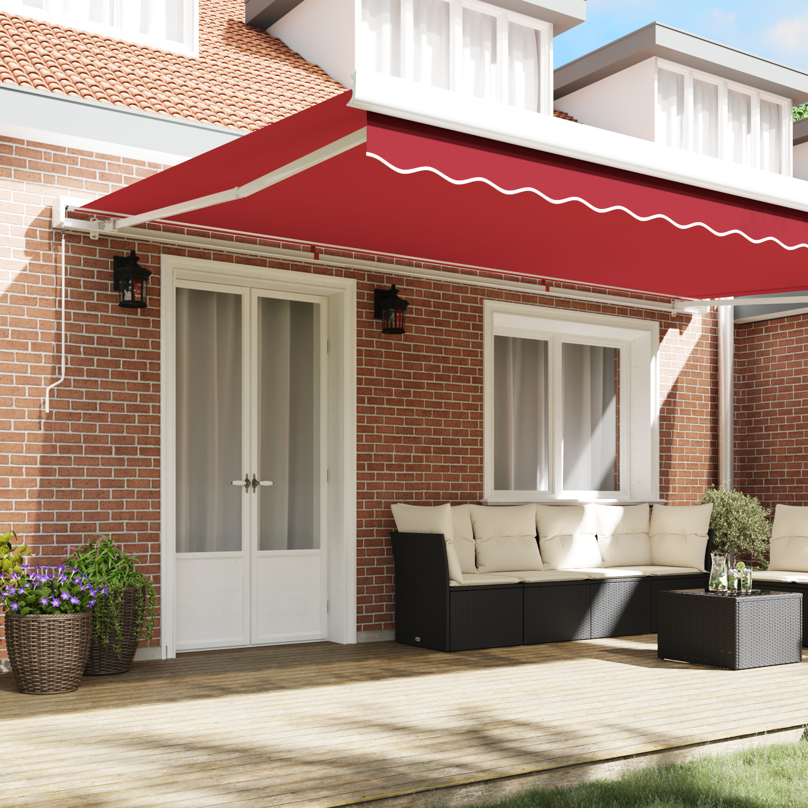 vidaXL Luifel vervangstof voor 5x3.5 m frame Rood