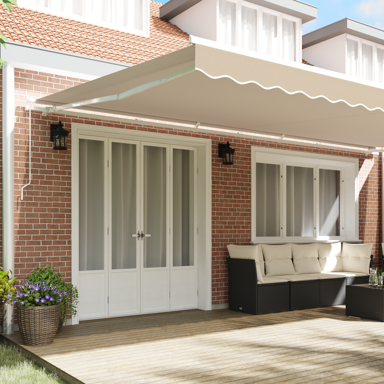 vidaXL Vervangende Luifelstof voor 6x3 m Frame Beige