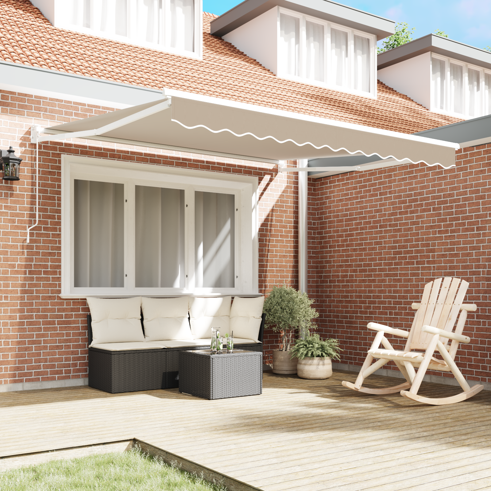 vidaXL Handmatige Uittrekbare Markies Beige 300x250 cm