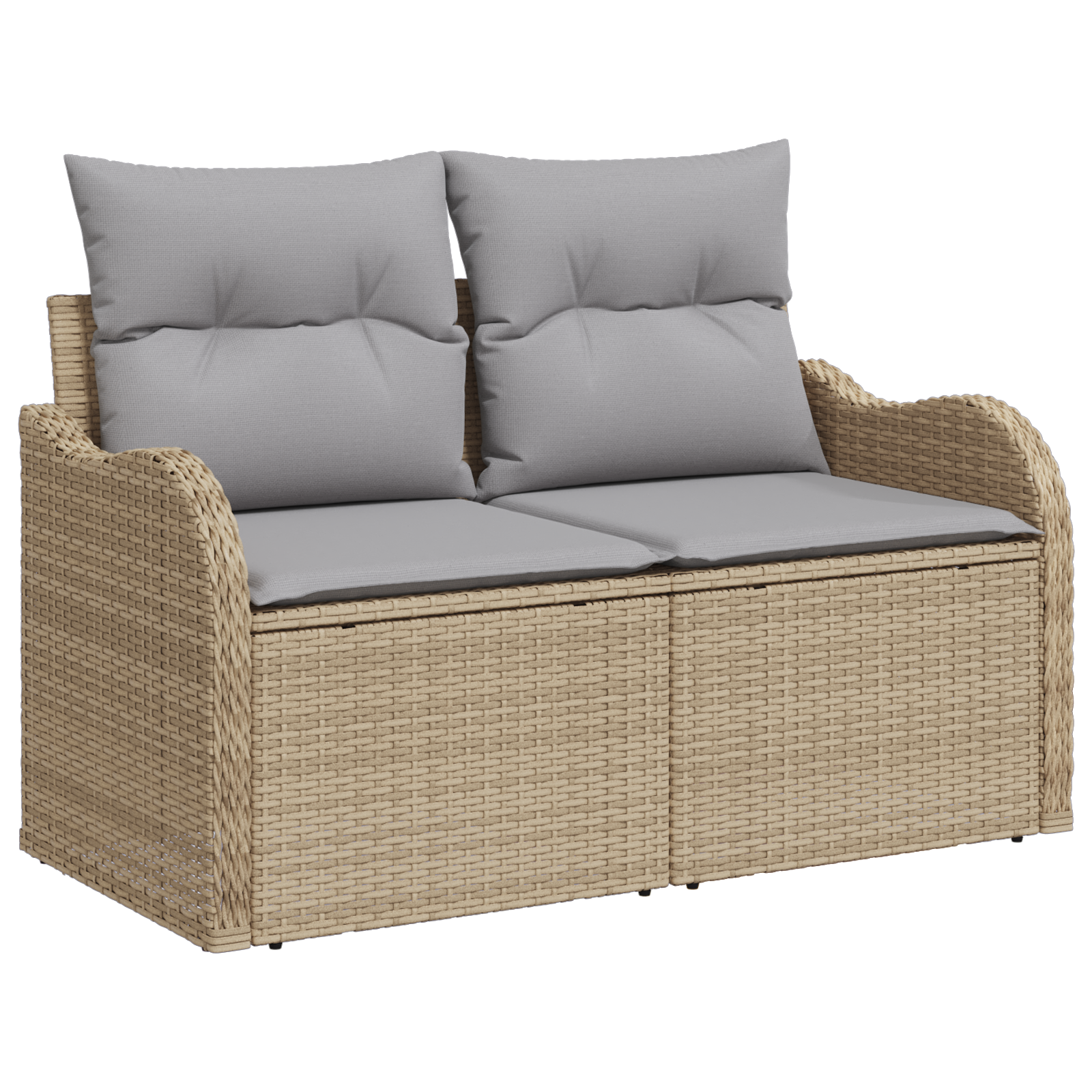 vidaXL 10-delige Tuinbankenset met kussens poly rattan beige