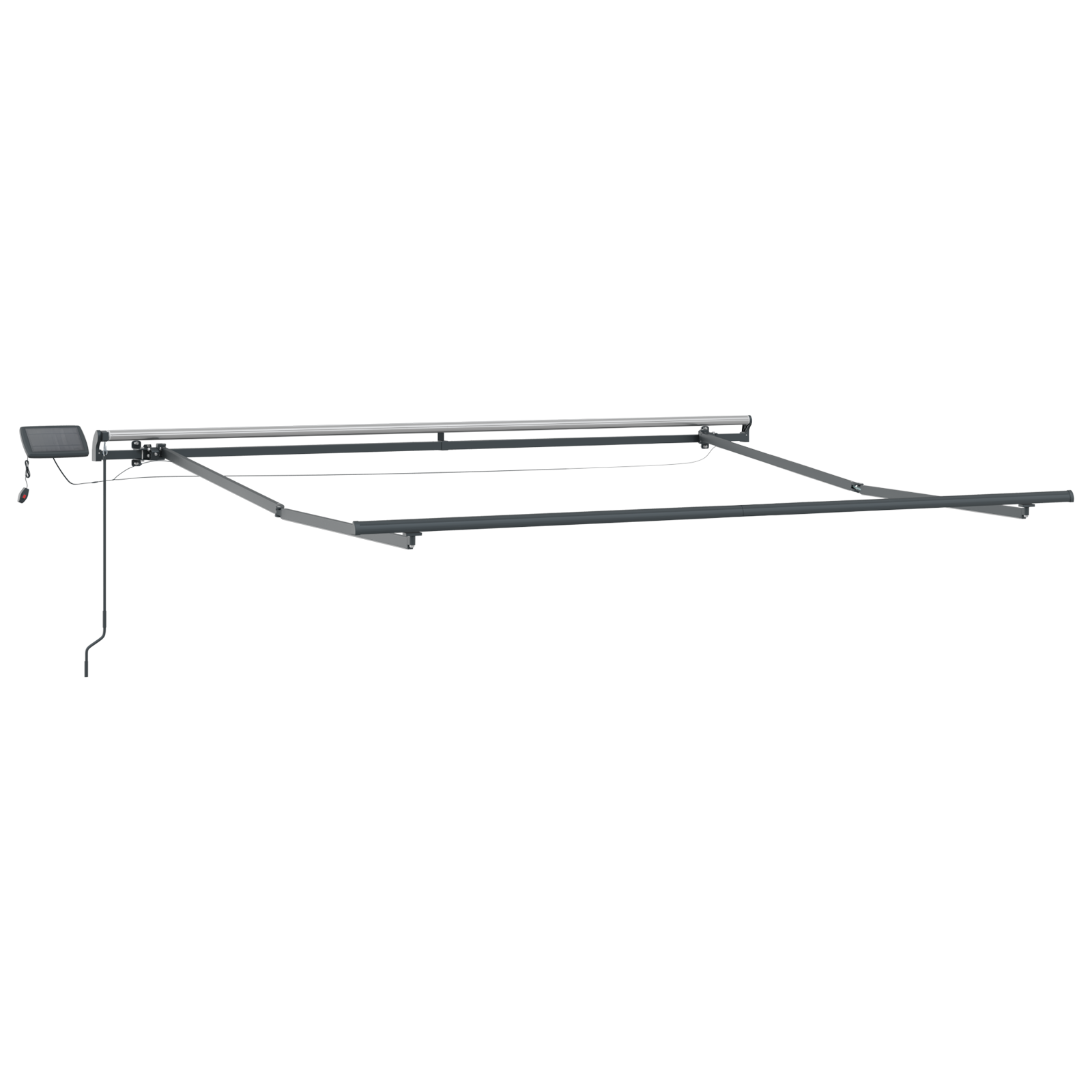 vidaXL Handbediende Intrekbare Luifel met LED Rood en Wit (300x250 cm)