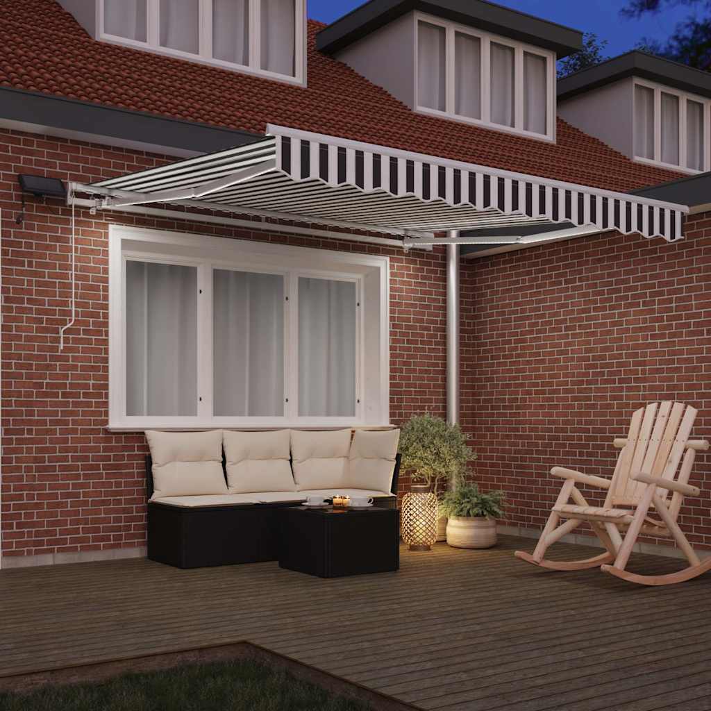 vidaXL Luifel handmatig uittrekbaar 350x250 cm bruin
