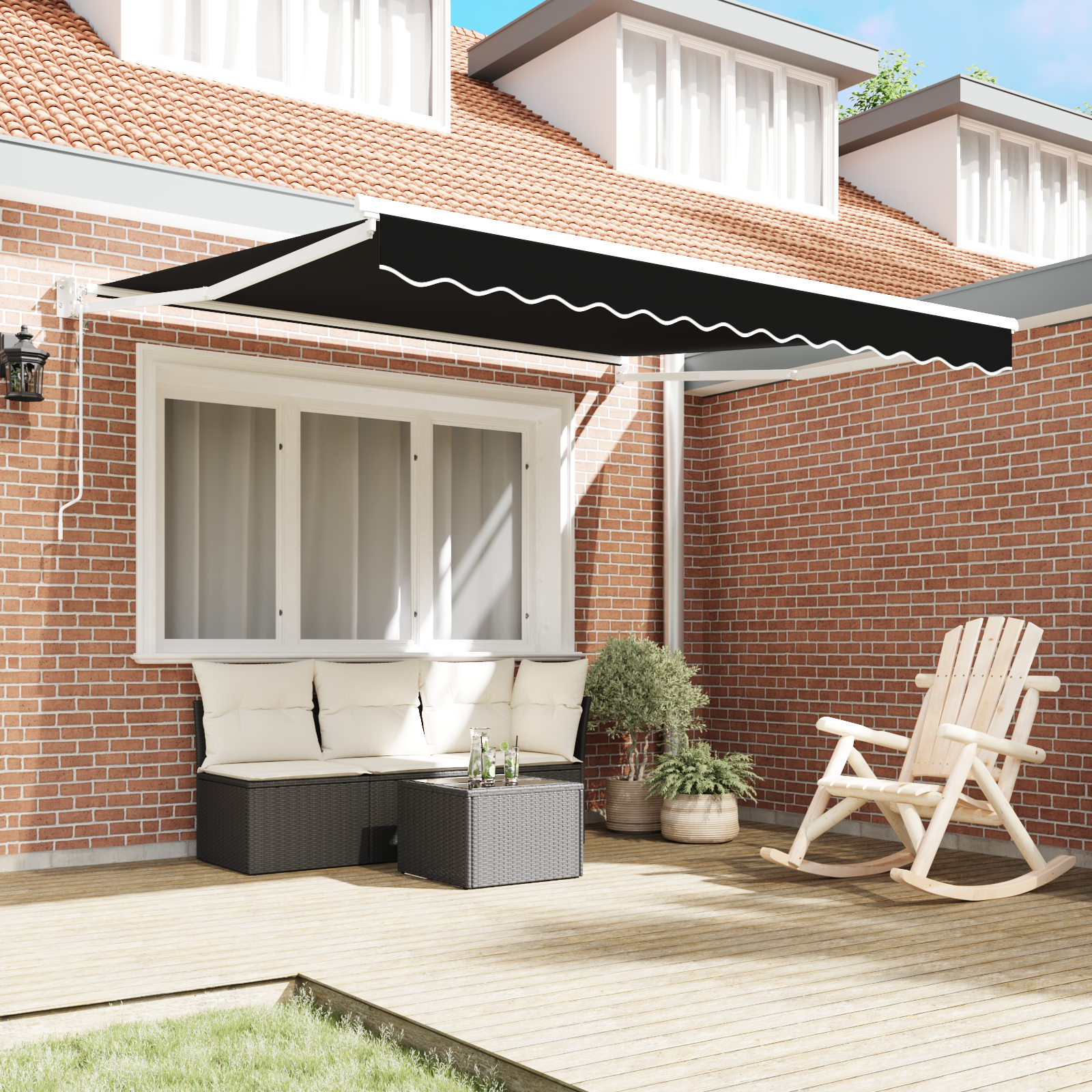 vidaXL Automatische Uittrekbare Ligbed Zwart 350x250 cm