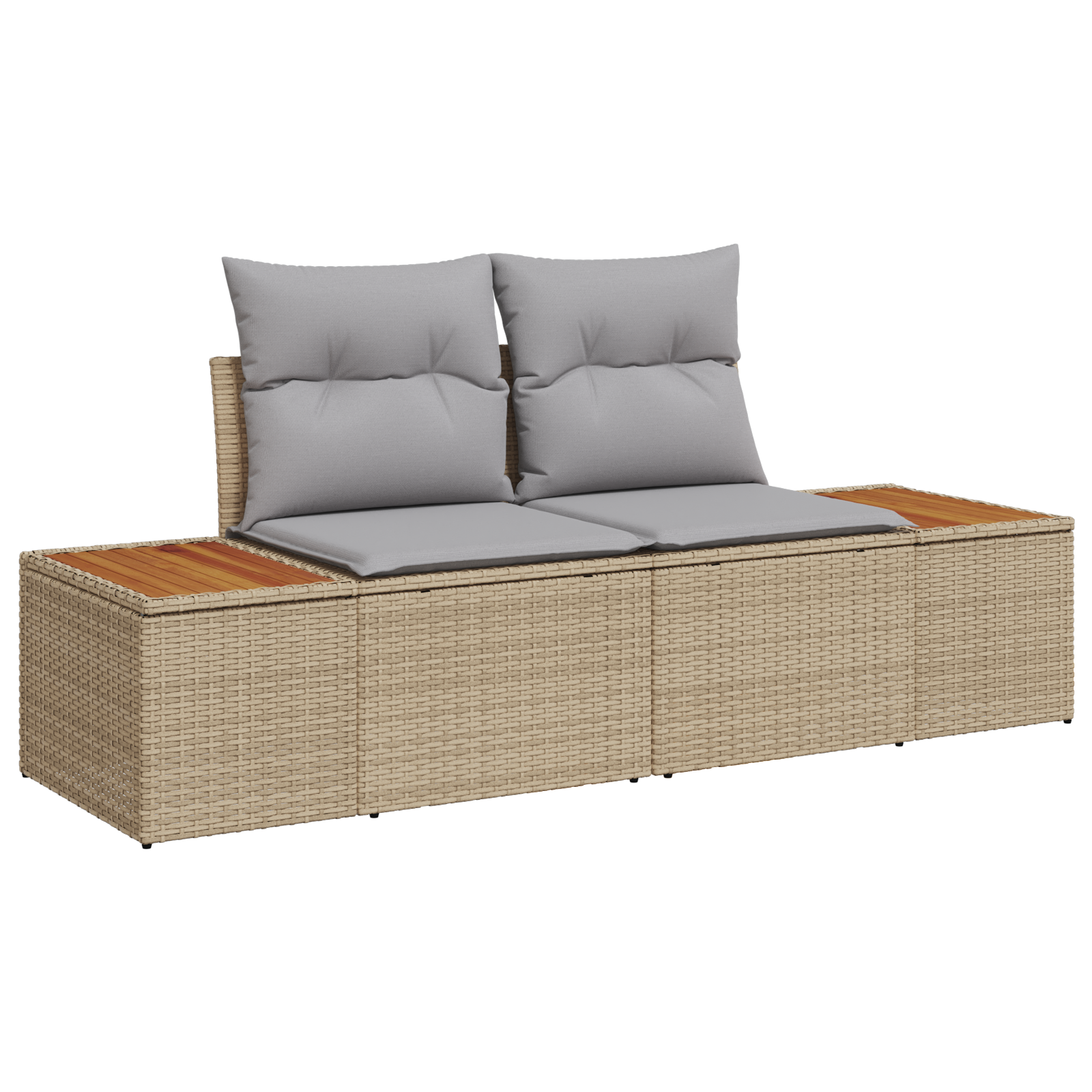 vidaXL 8-delig Tuinset met Kussens Beige van Poly Rattan en Acacia