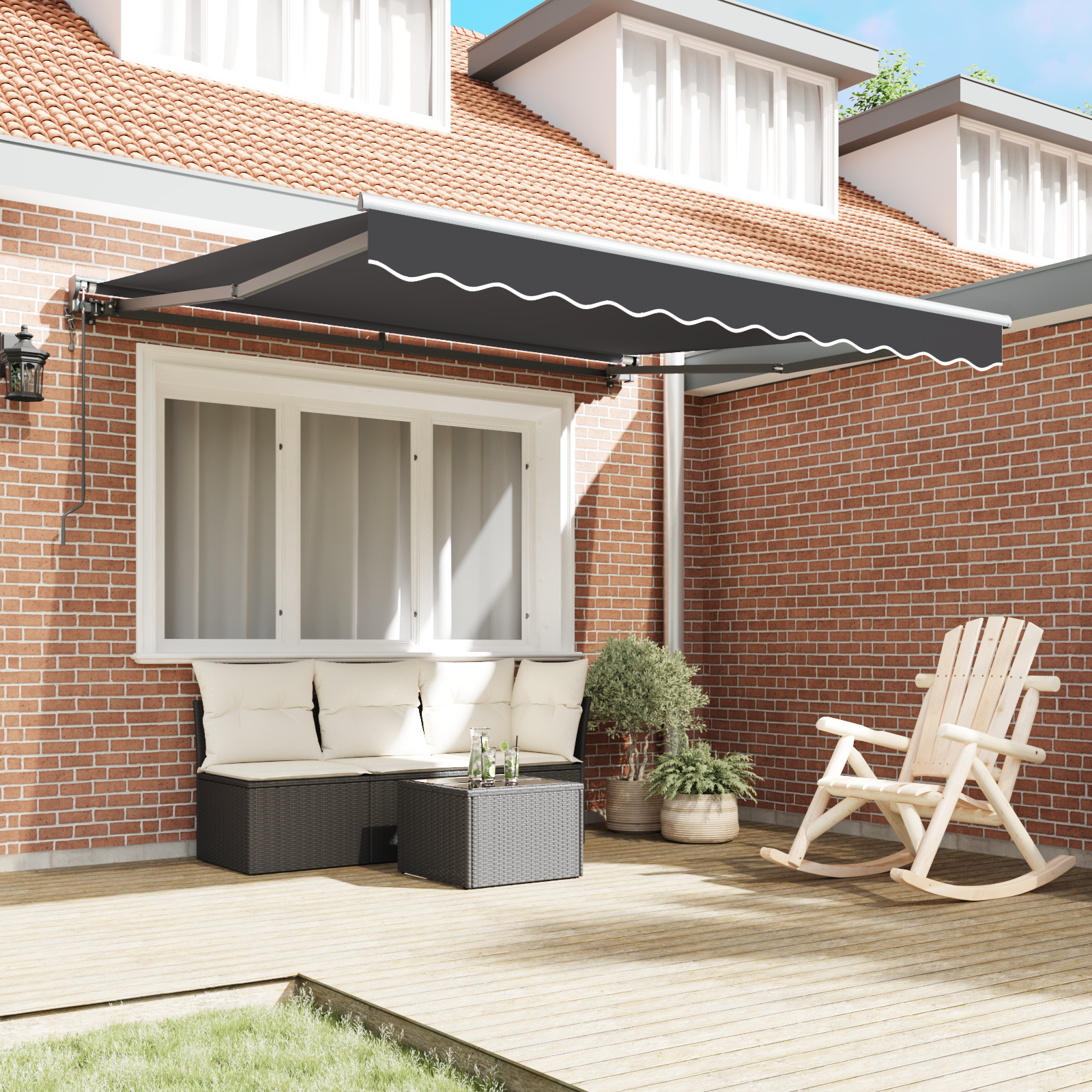 vidaXL Automatische Uittrekbare Zonwering - Antraciet 300x250 cm