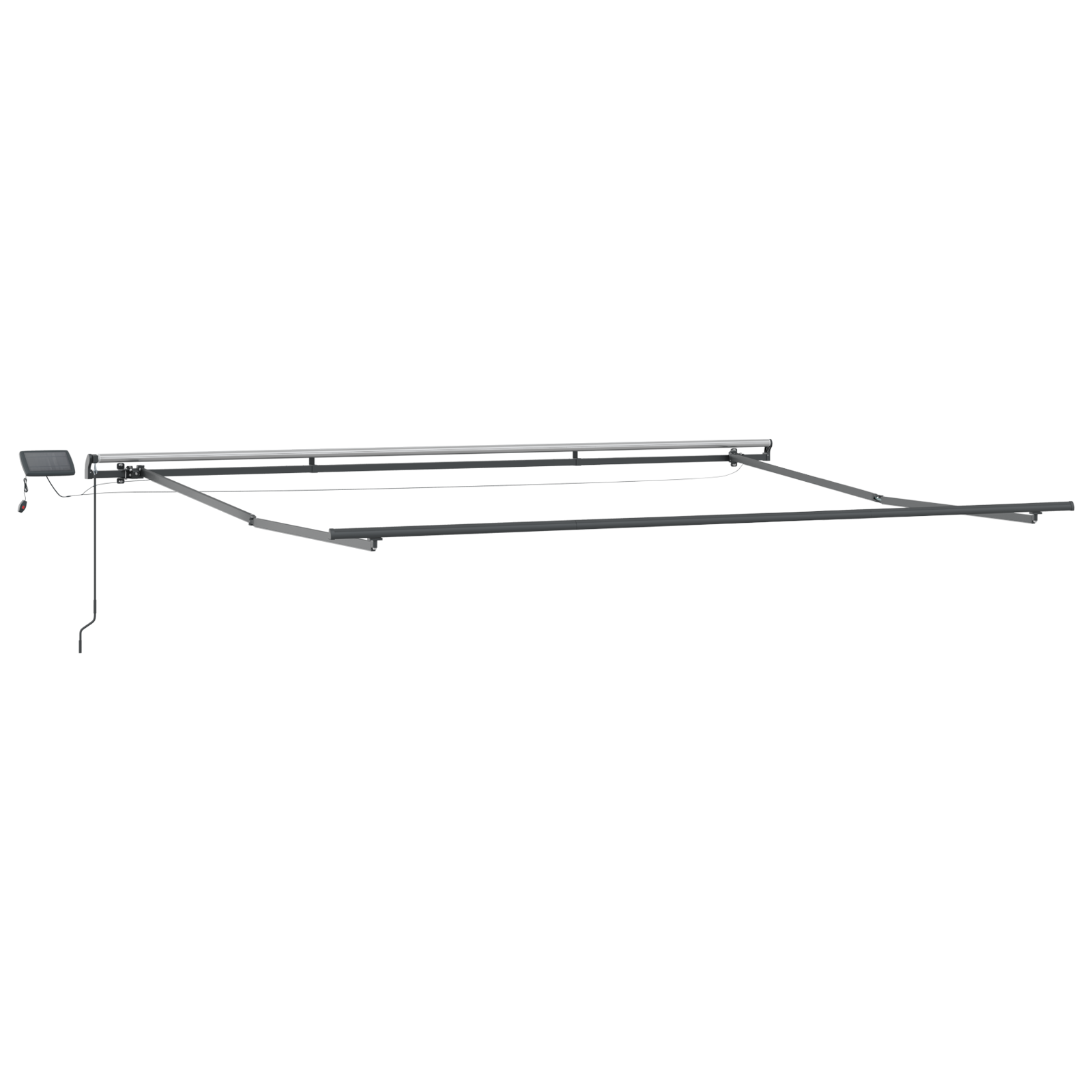vidaXL Handmatige Inklapbare Luifel met LED Zwart 400x300 cm