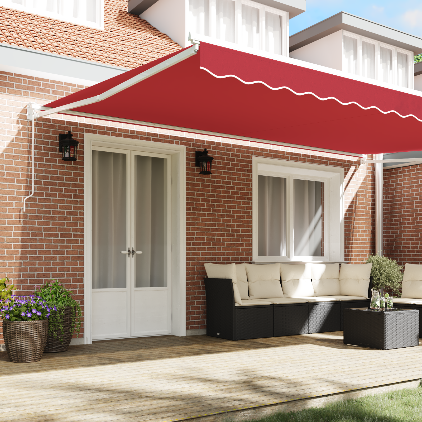 vidaXL Handmatige Uittrekbare Markies Rood 500x300 cm