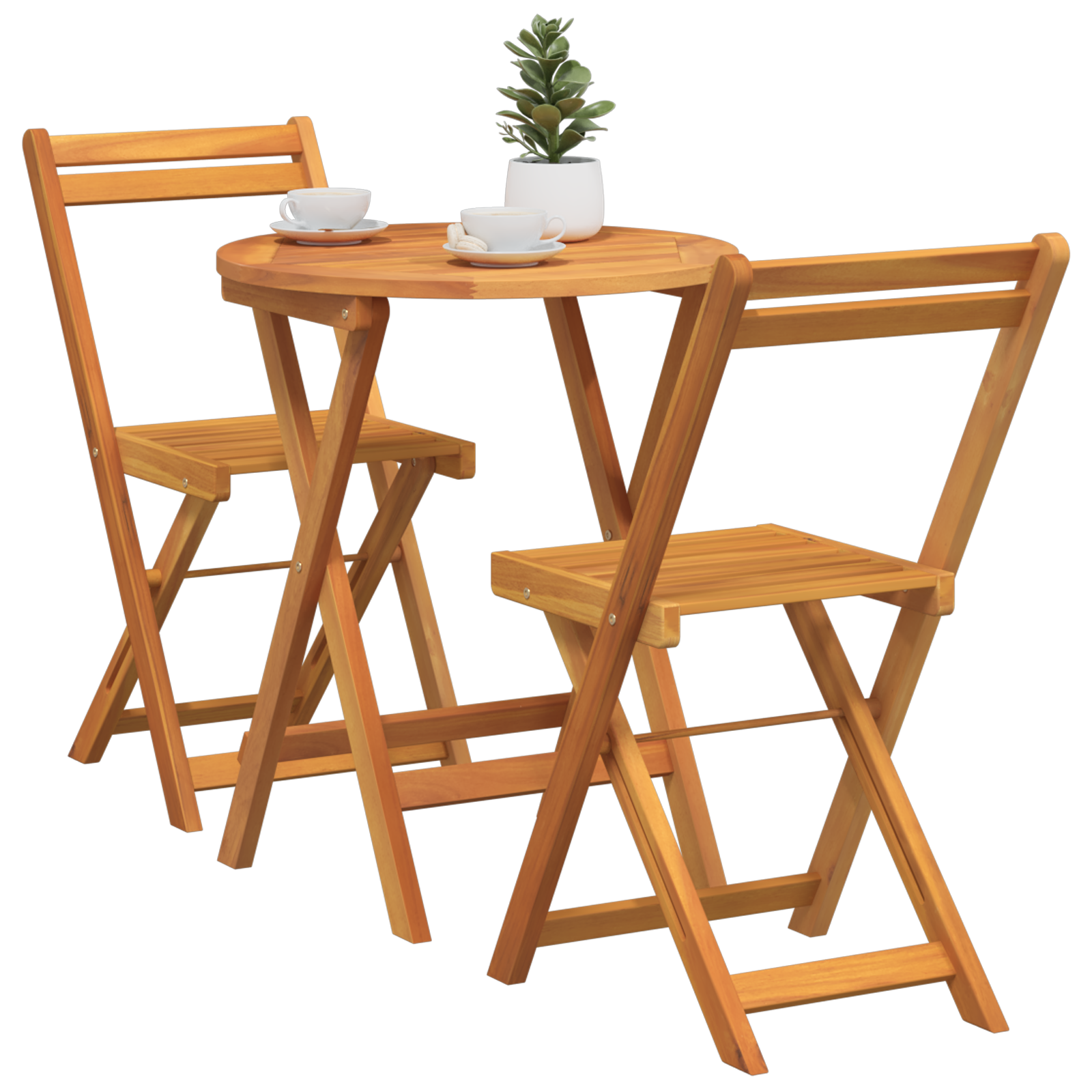 vidaXL 3-delige Opvouwbare Bistro Set Massief Hout Acacia