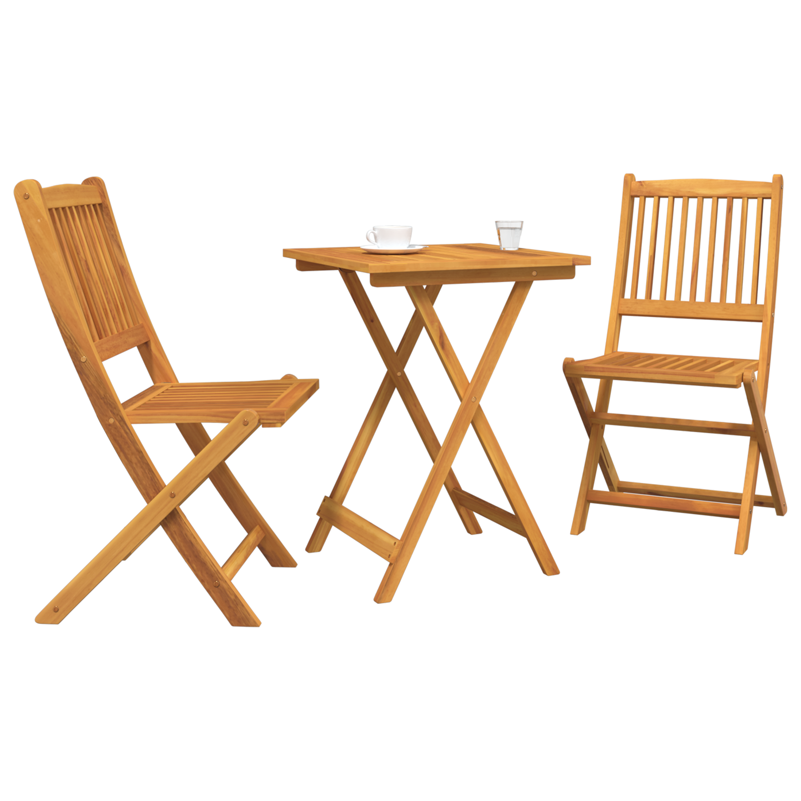 vidaXL 3-delige Tuinbistroset massief acaciahout