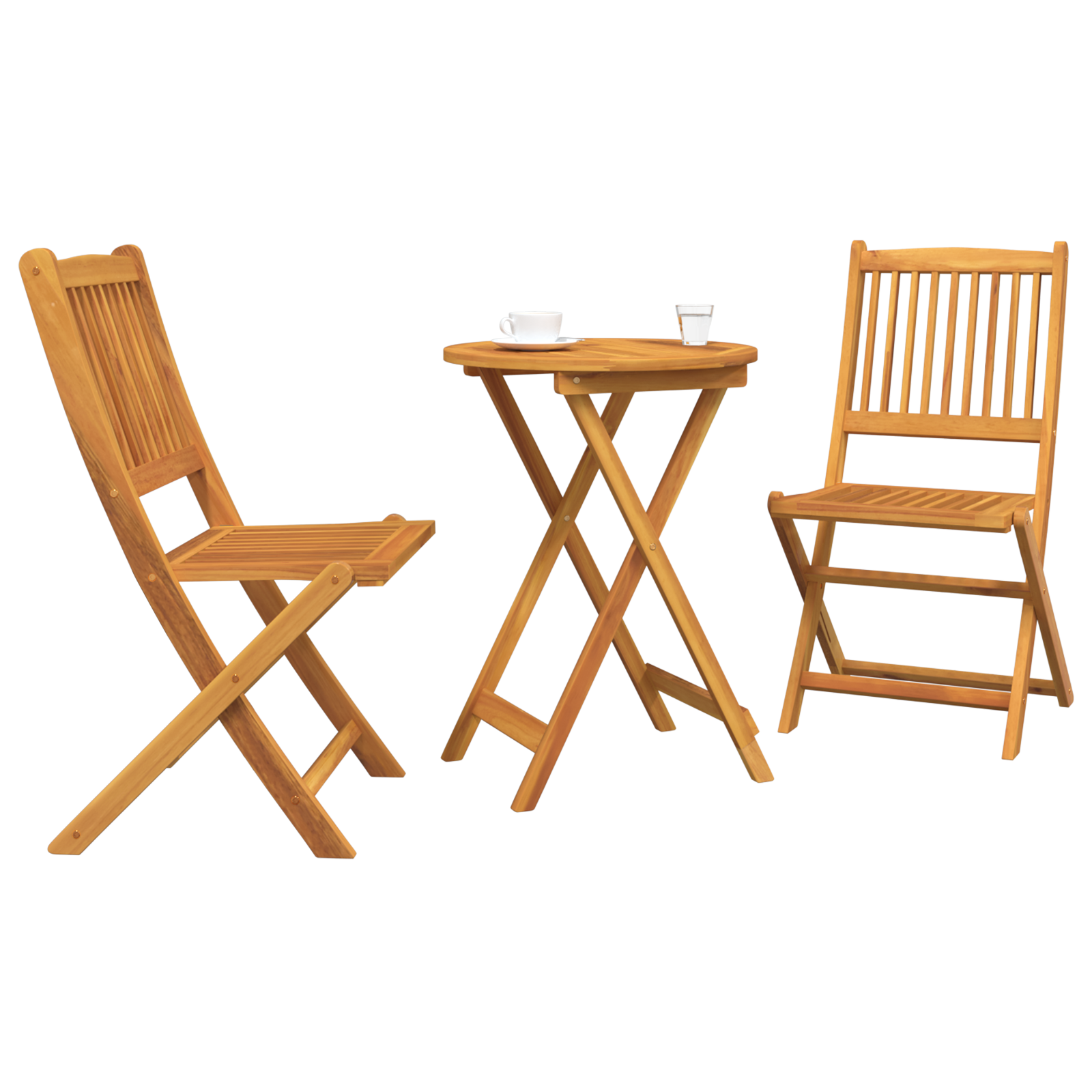vidaXL 3-delige Tuinbistroset massief acaciahout
