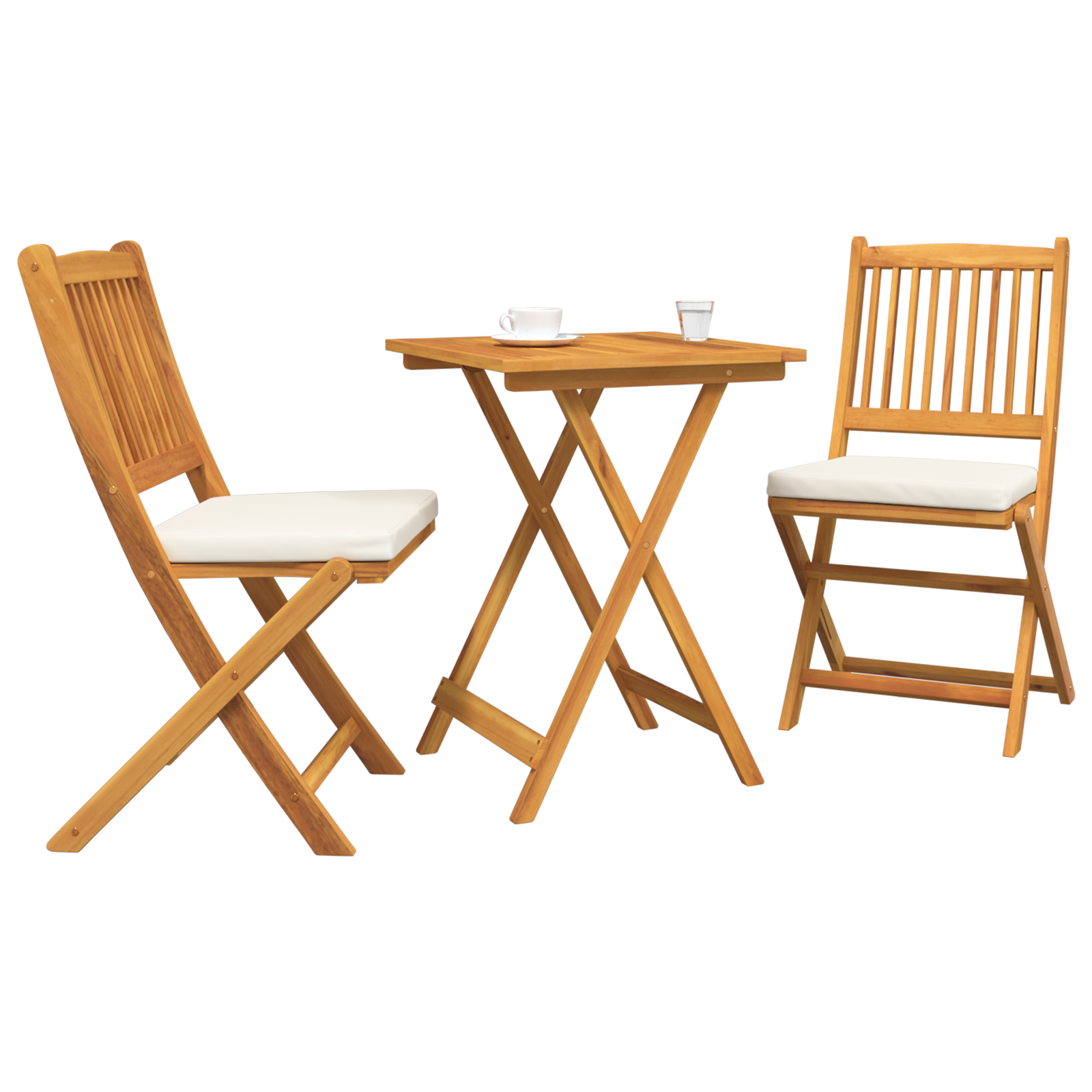 vidaXL 3-delige Tuinbistroset massief acaciahout