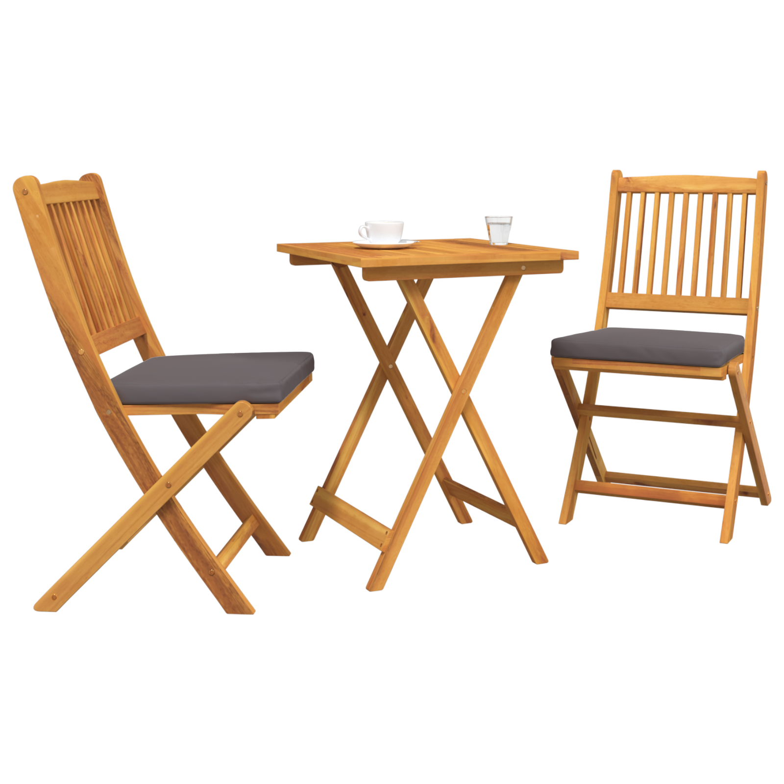 vidaXL 3-delige Tuinbistroset massief acaciahout