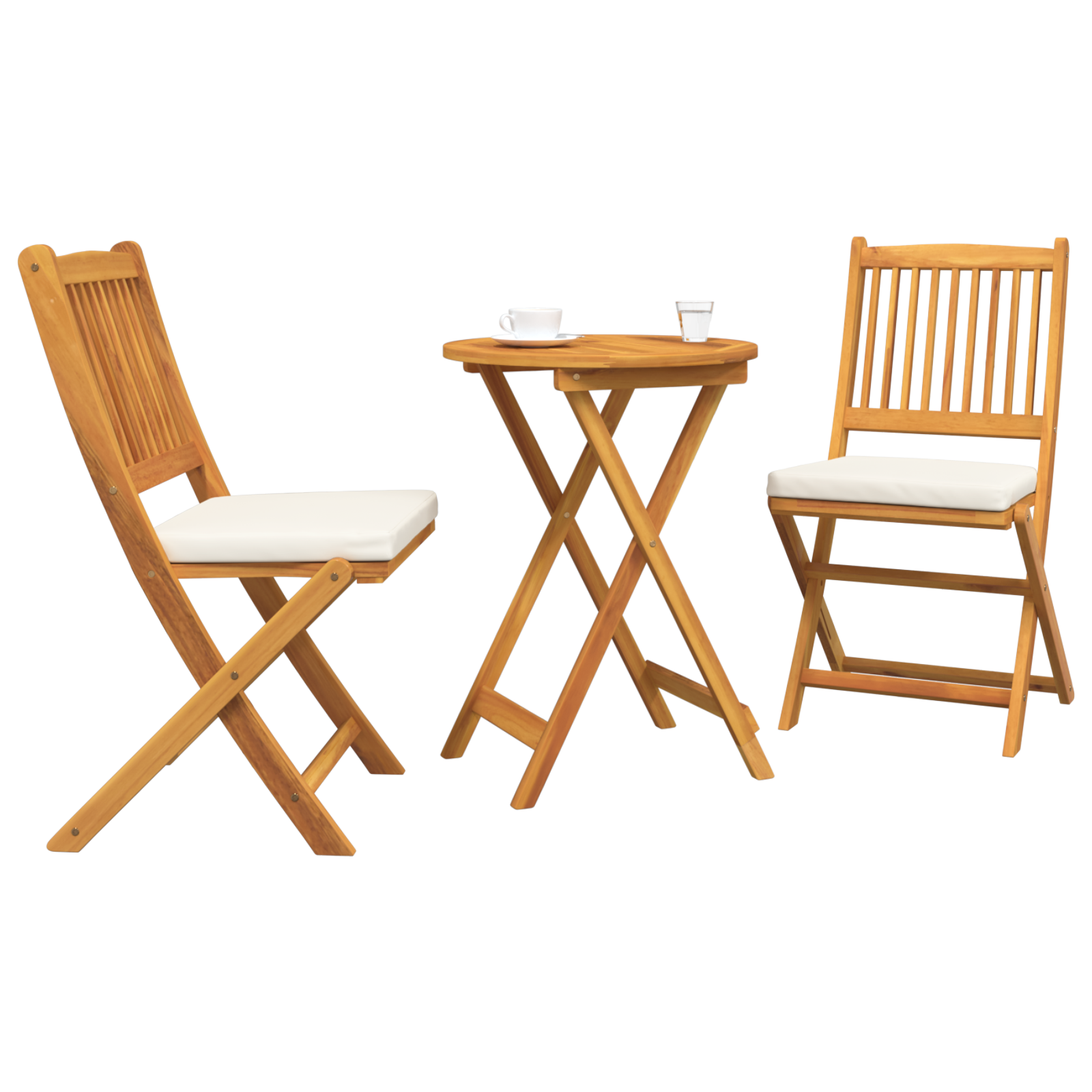 vidaXL 3-delige Tuinbistroset massief acaciahout
