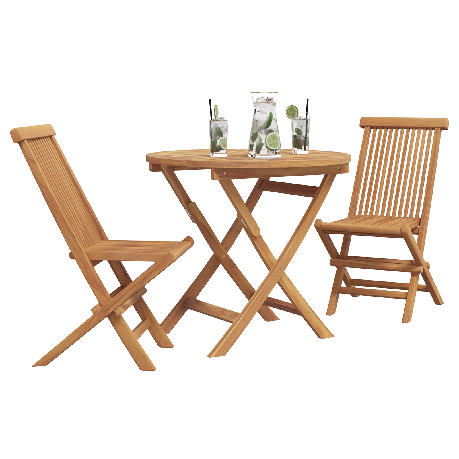 vidaXL 3-delige Opvouwbare Tuin Bistro Set Massief Hout Acacia