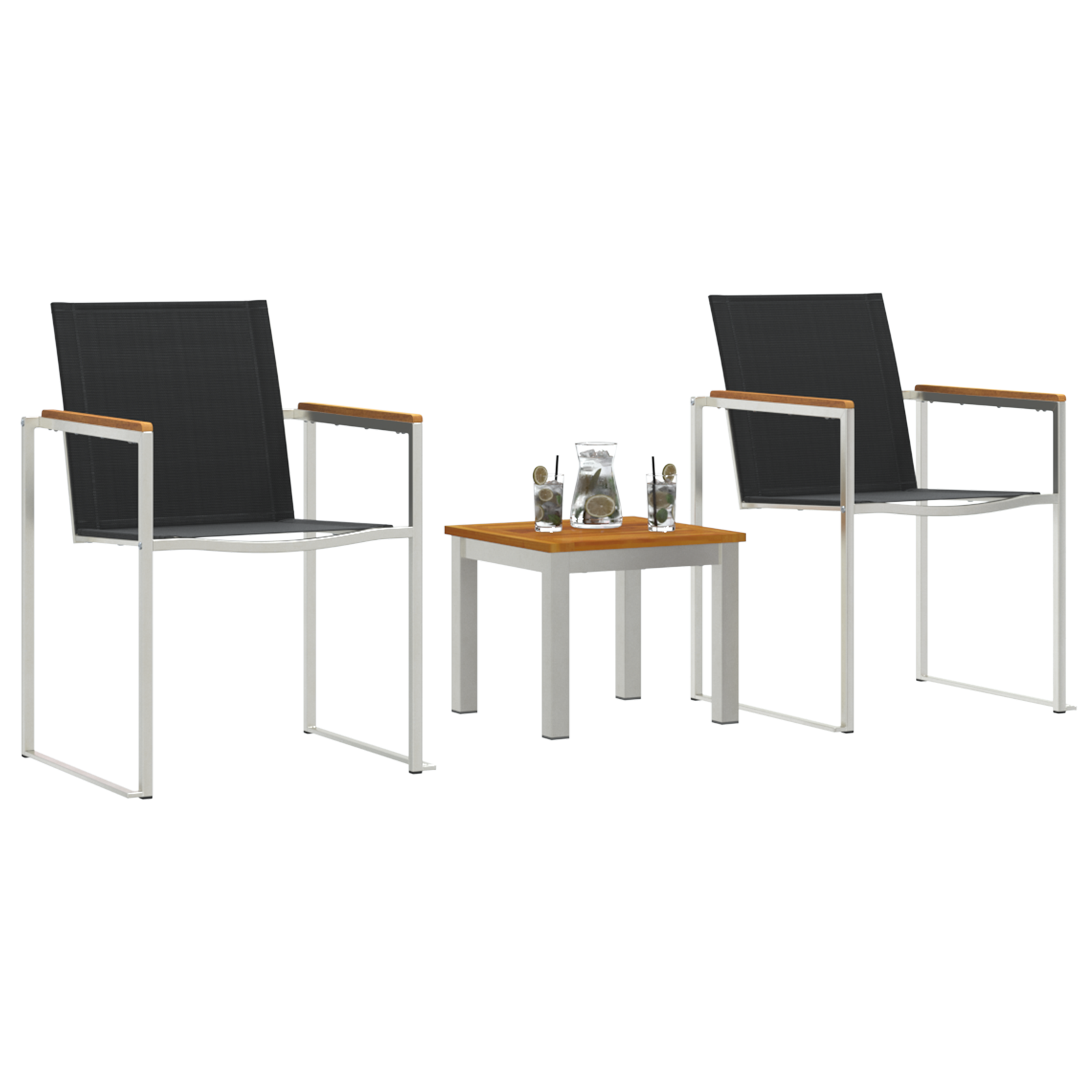 vidaXL Tuinstoelen - 2 Stuks. Grijs, 60x56x85 cm, Gemaakt van massief acaciahout