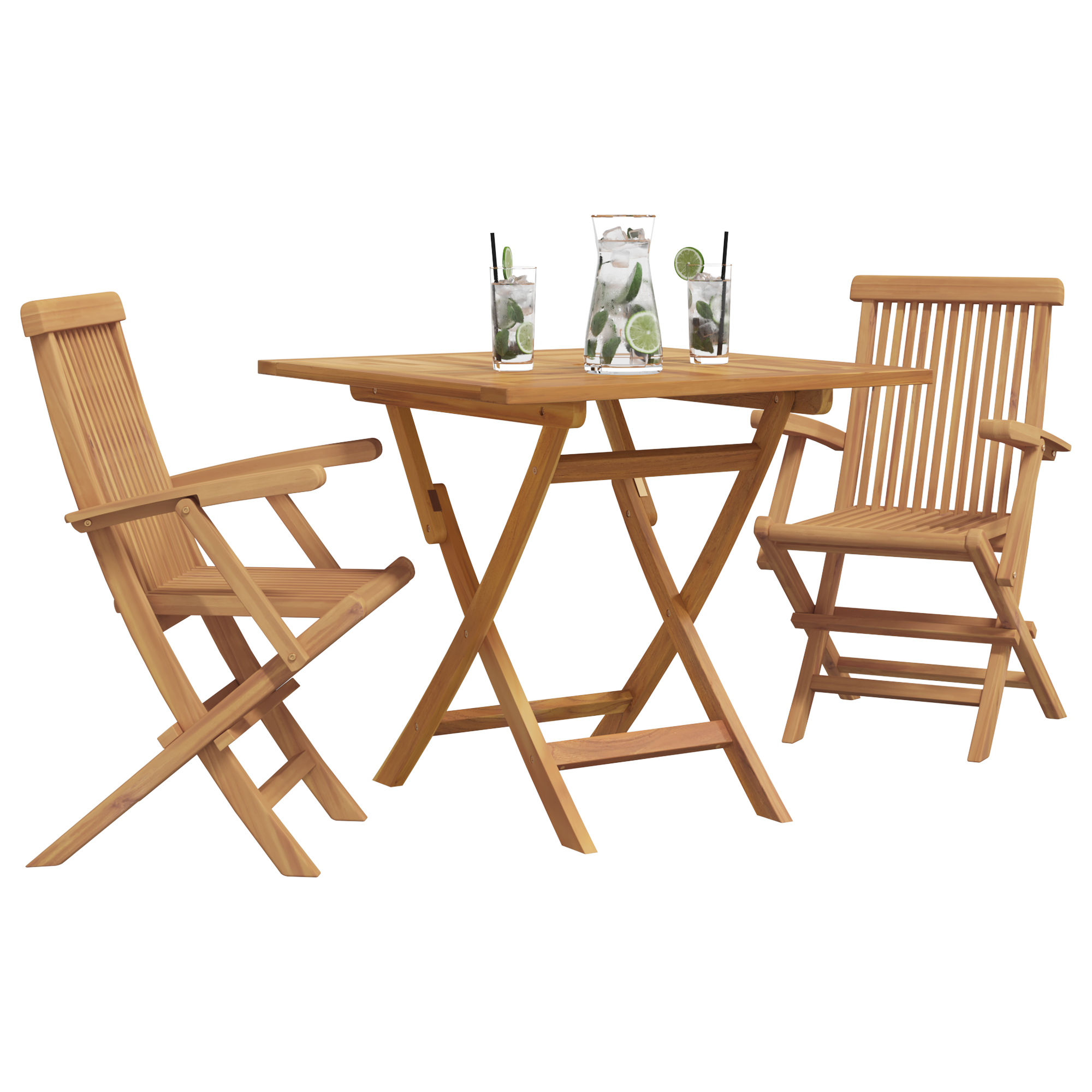 vidaXL 3-Delige Inklapbare Tuin Bistro Set Massief Hout Acacia