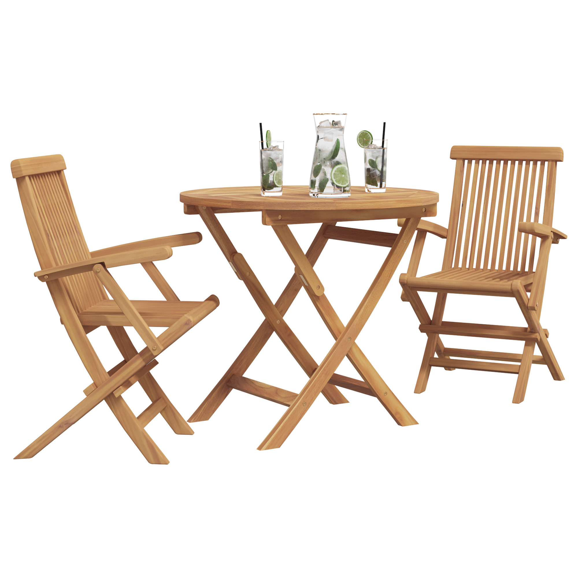 vidaXL 3-delige Inklapbare Tuin Bistro Set Massief Hout Acacia