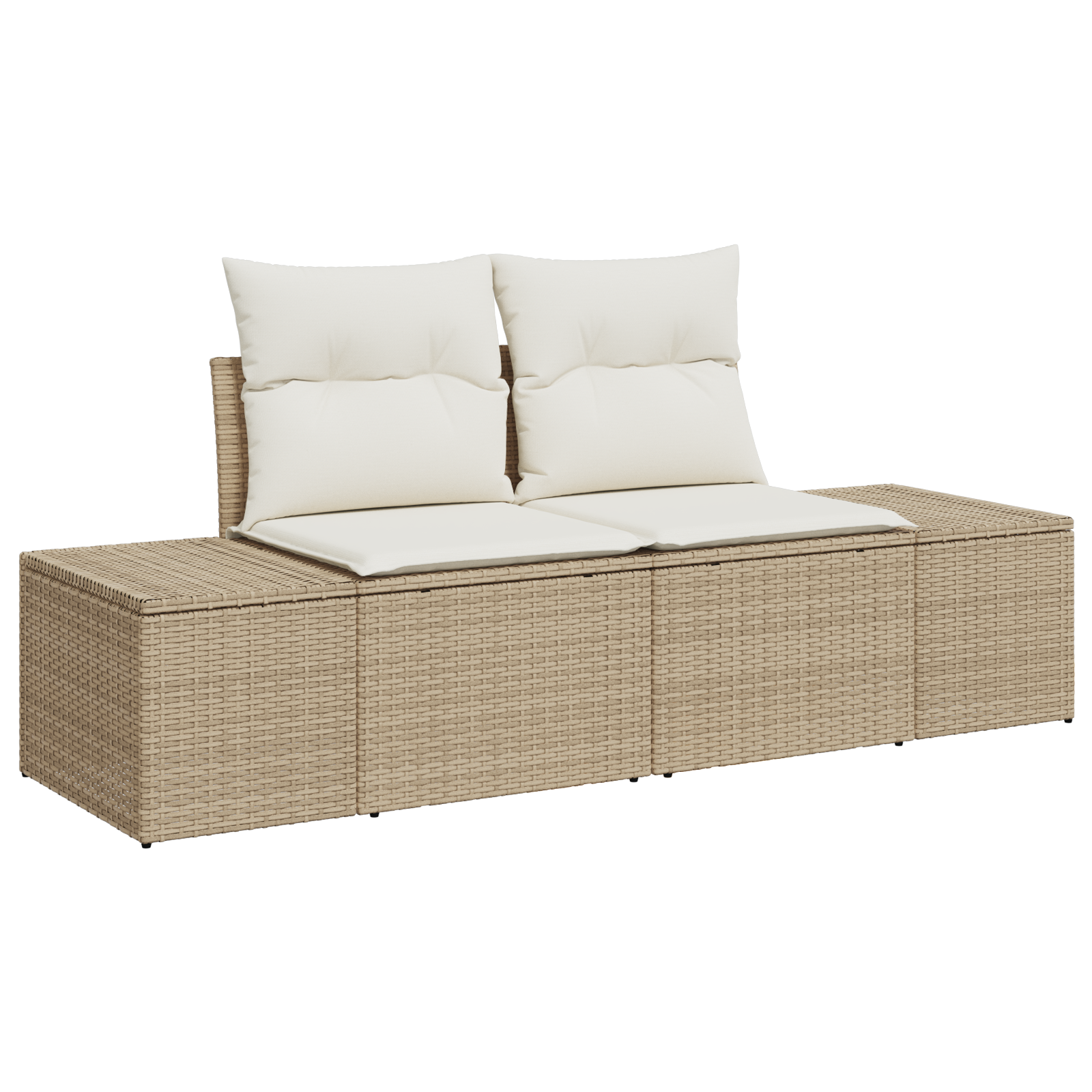 vidaXL 8-delige tuinset met kussens Beige van Poly Rattan en Acacia