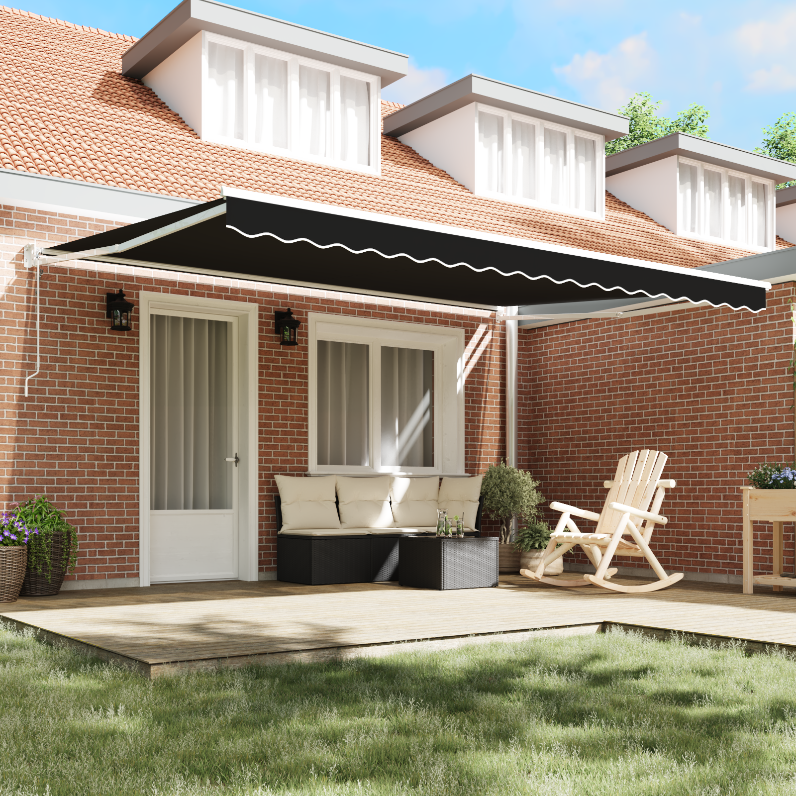 vidaXL Automatische Inklapbare Ligbed Zwart 450x300 cm