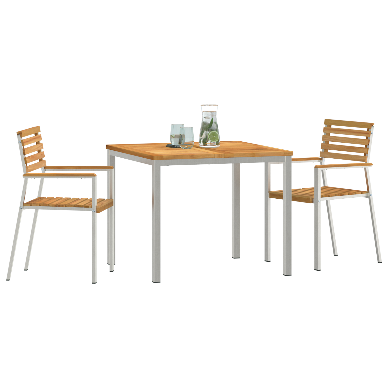 vidaXL 3-delige Tuinset massief teakhout