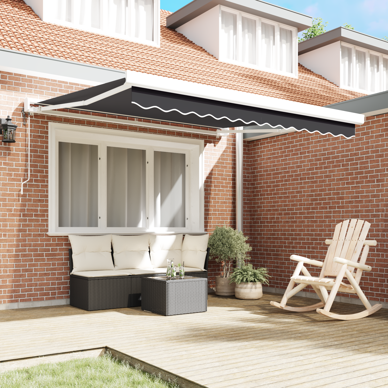 vidaXL Automatische Inklapbare Luifel Anthraciet 300x250 cm