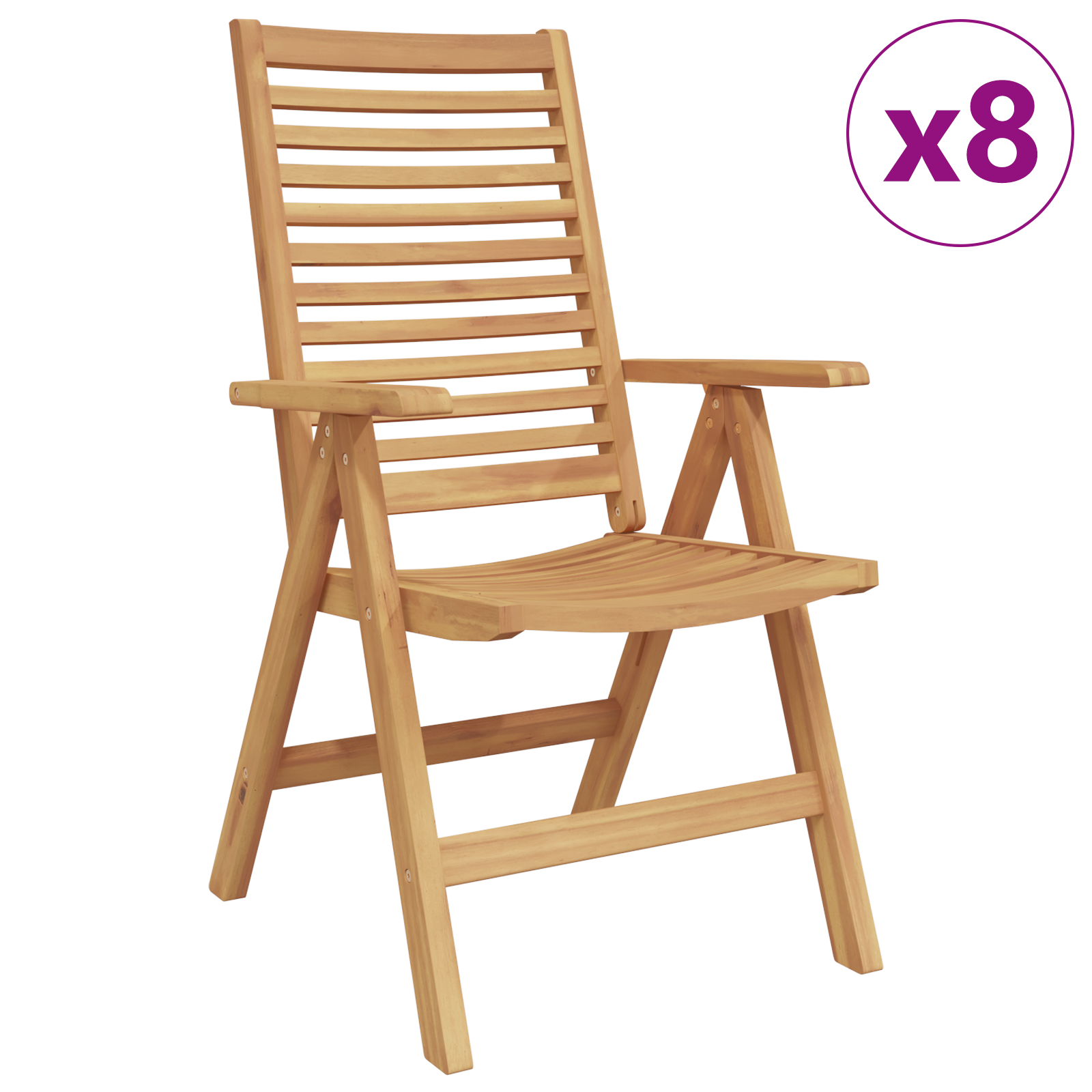 vidaXL Tuinstoelen 8 st inklapbaar massief teakhout