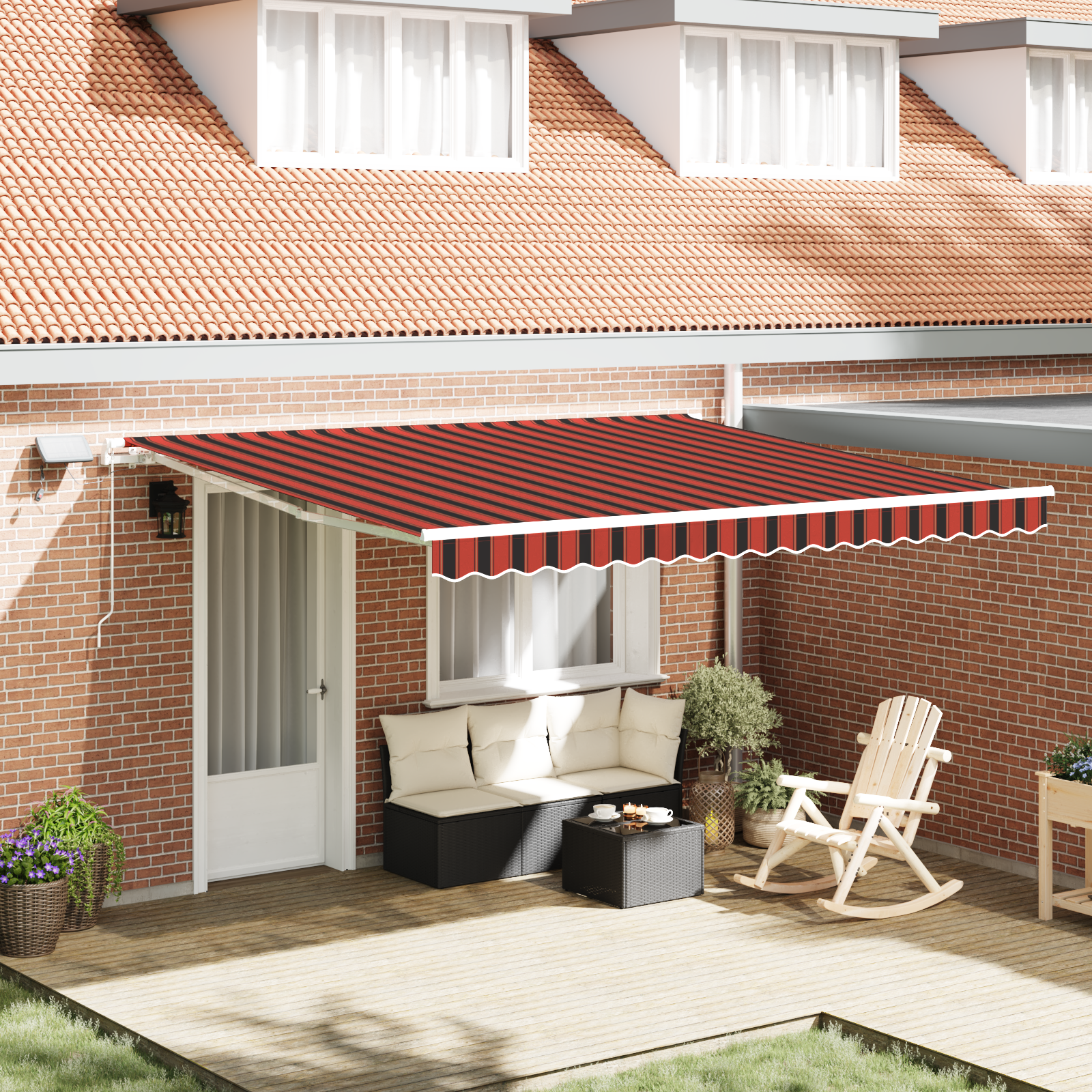 vidaXL Automatische Inklapbare Luifel Anthraciet 350x250 cm
