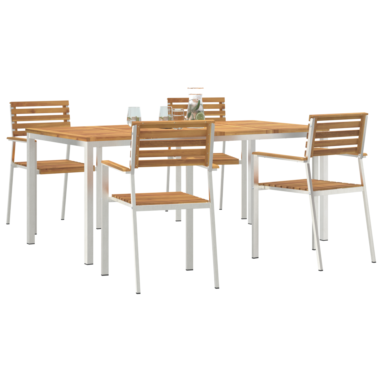 vidaXL 5-delige Tuinset massief acaciahout