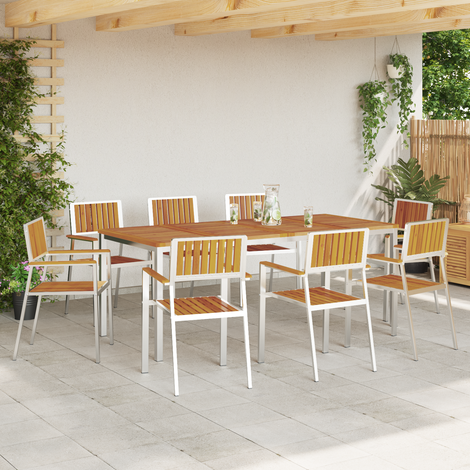 vidaXL Tuinstoelen 8 st stapelbaar 54,5x56x87 cm massief acaciahout