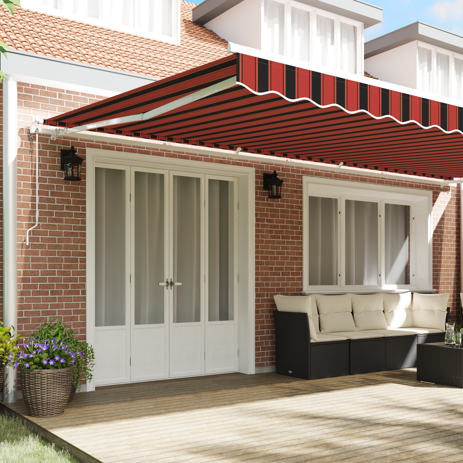 vidaXL Automatische Inklapbare Luifel Oranje en Bruin 600x300 cm