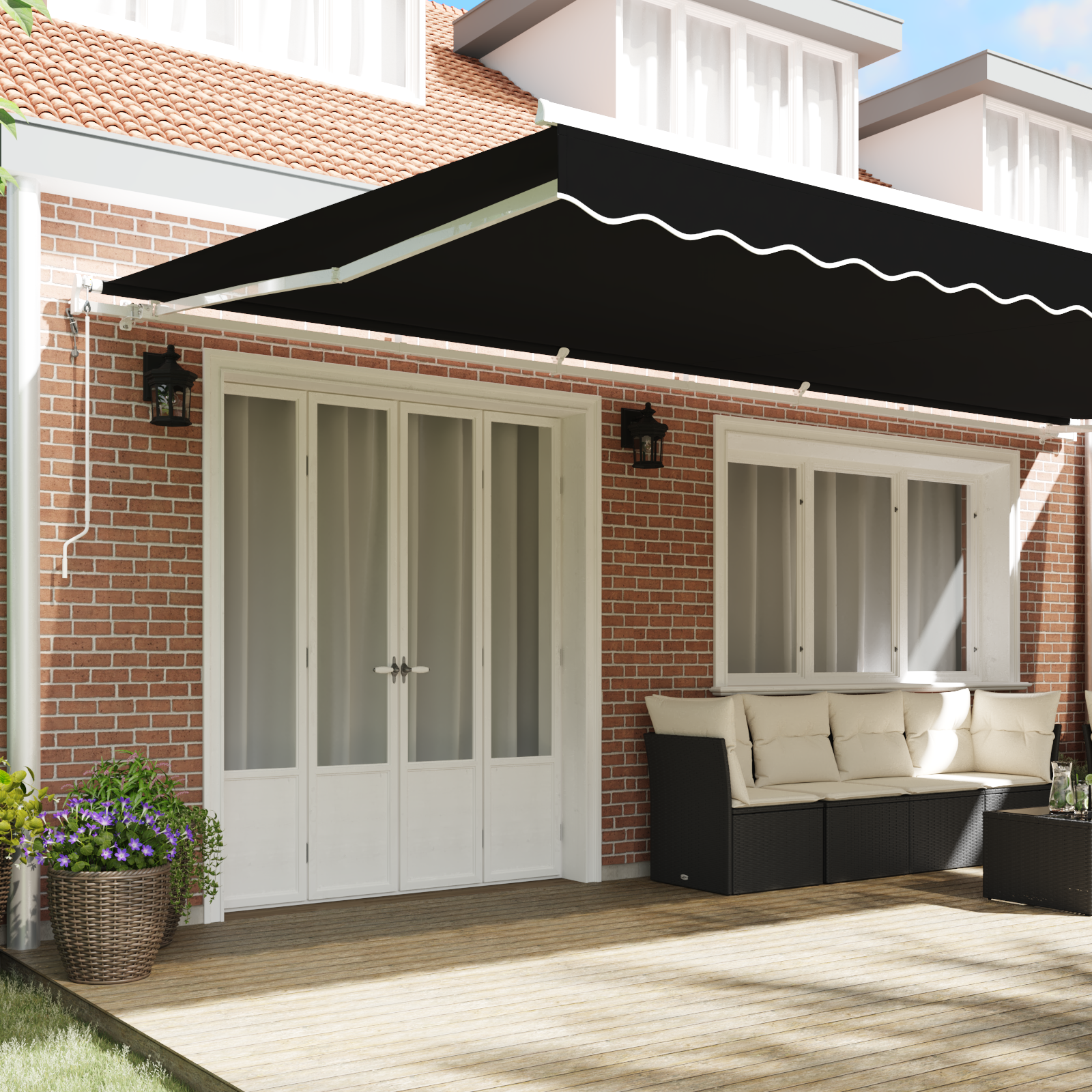 vidaXL Luifel automatisch uitschuifbaar 600x300 cm zwart