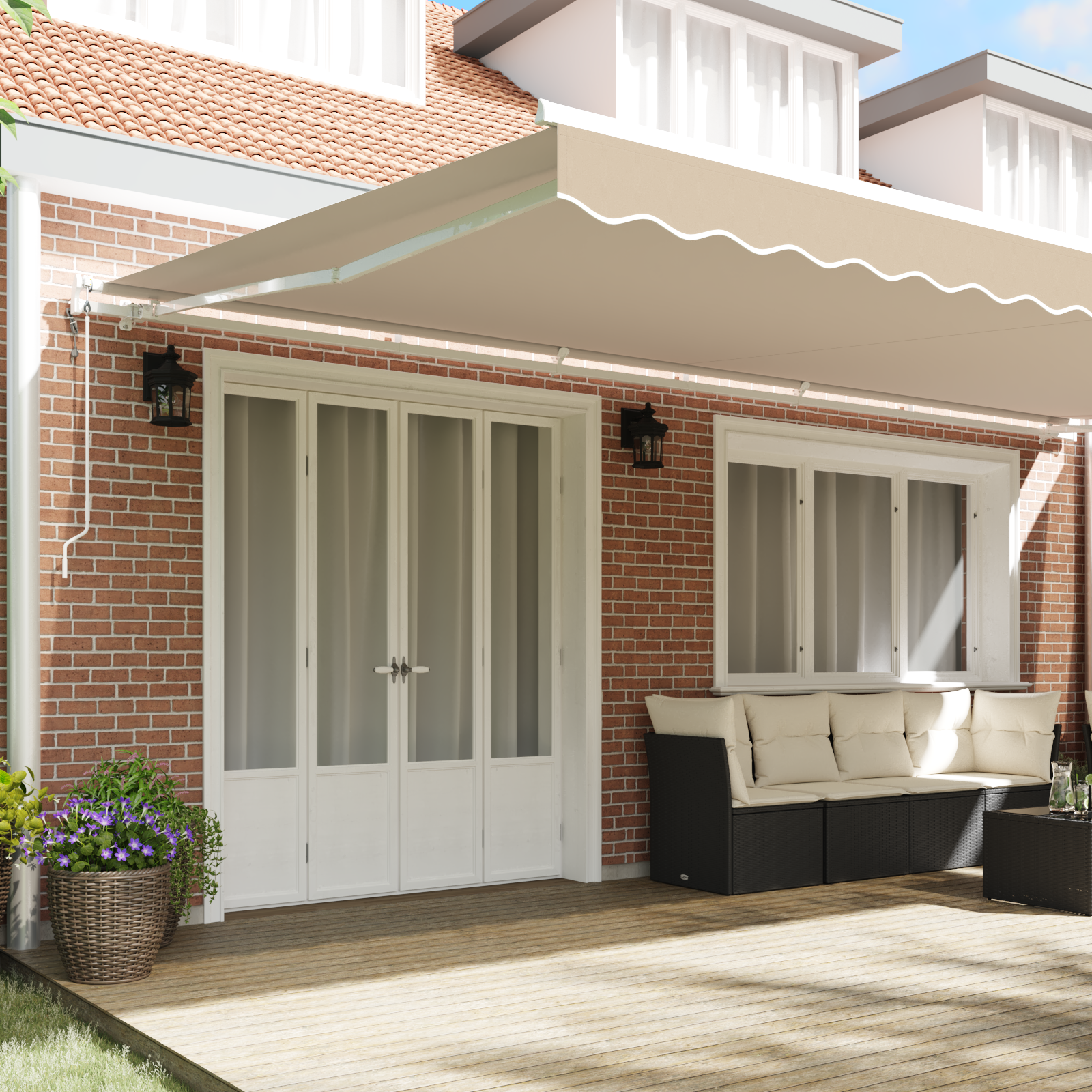 vidaXL Luifel automatisch uitschuifbaar 600x300 cm beige