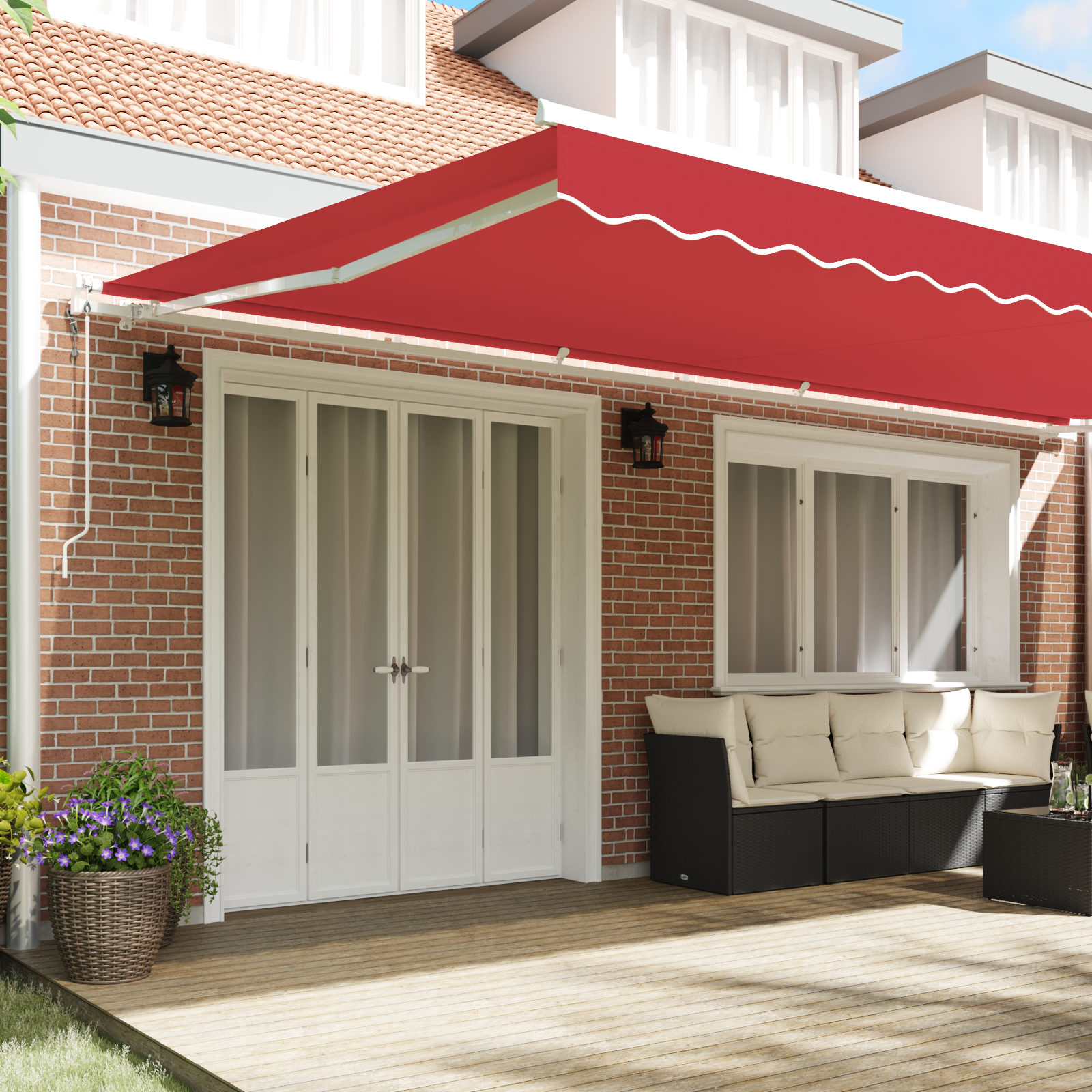 vidaXL Luifel automatisch uitschuifbaar 600x300 cm rood
