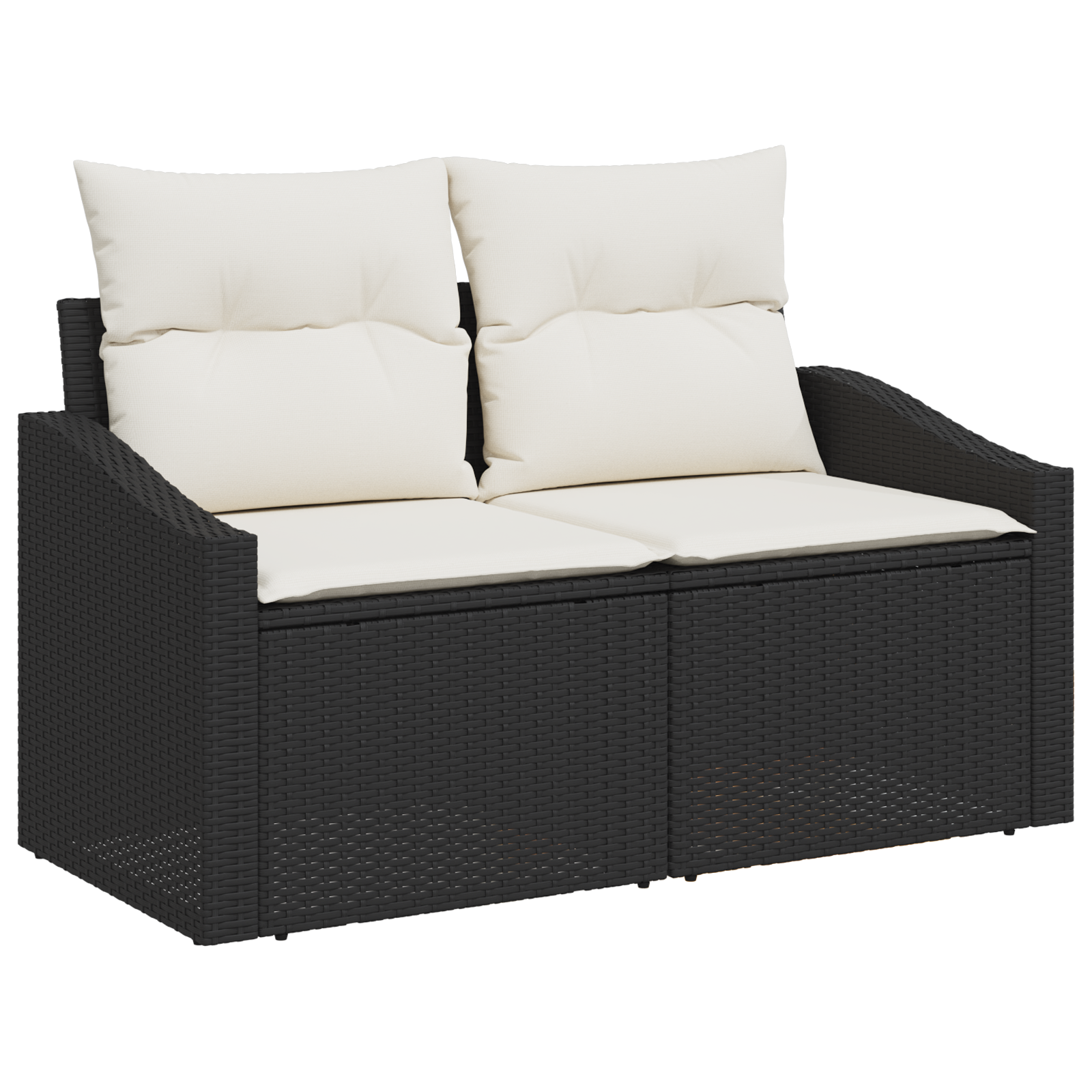 vidaXL 6-delige tuinsofa set met kussens in zwart poly rattan en acacia